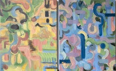 Original Diptychon-Spring Duet-British Awarded Artist-Abstract-Contemporary UK