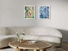 Dittico originale-Duetto di primavera-Artista britannico premiato-Abstract UK Contemporary