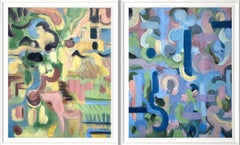 Original Diptychon-Spring Duet-British Awarded Artist-Abstract-Contemporary UK