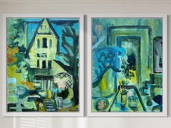 Spring Duet II-Original Diptych-British Awarded Artist-Abstract-Expression-Oil