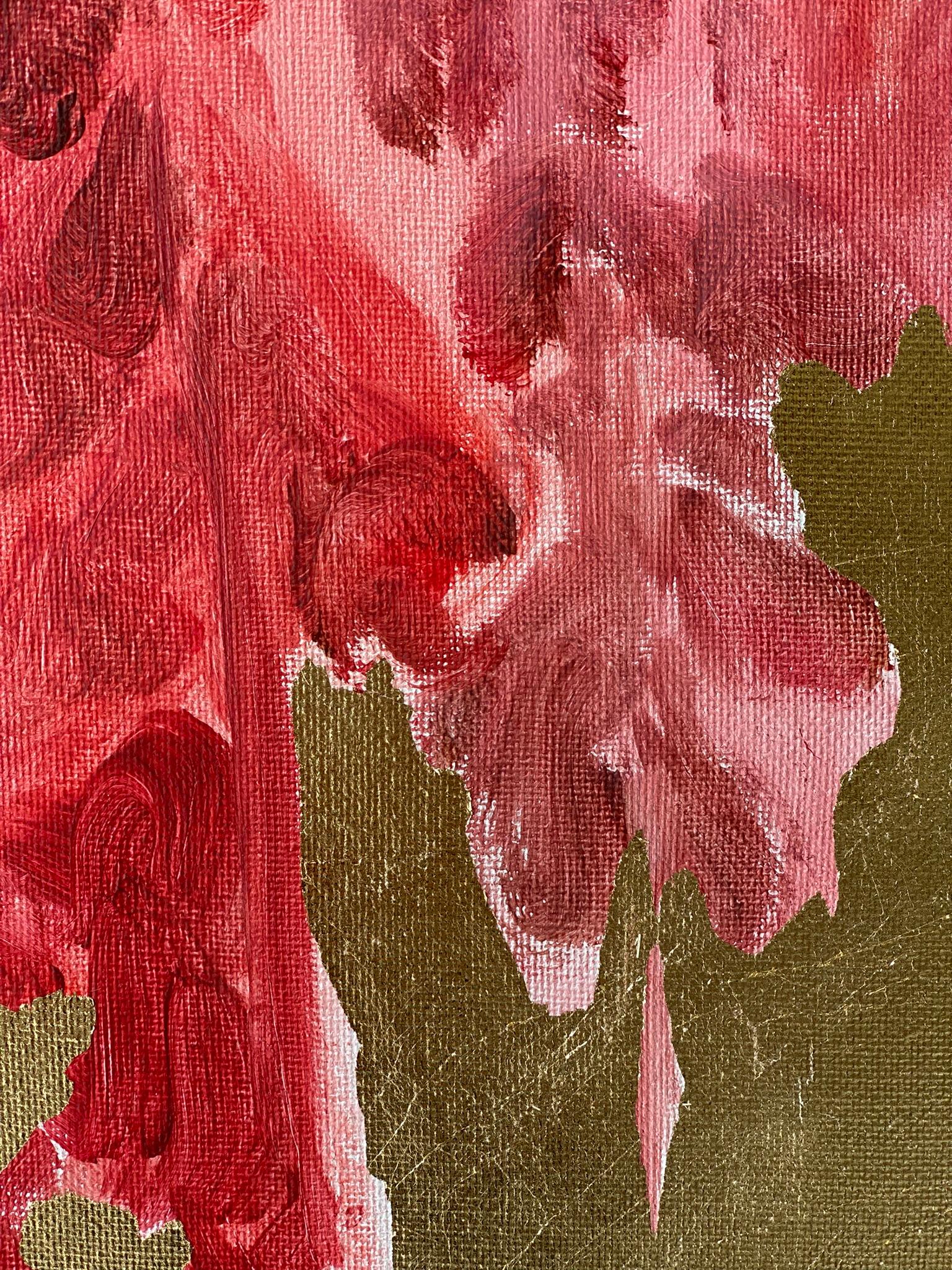 Diptyque original -Série Soleil : Rouge et bleu - Artiste britannique primé - Feuille d'or en vente 11