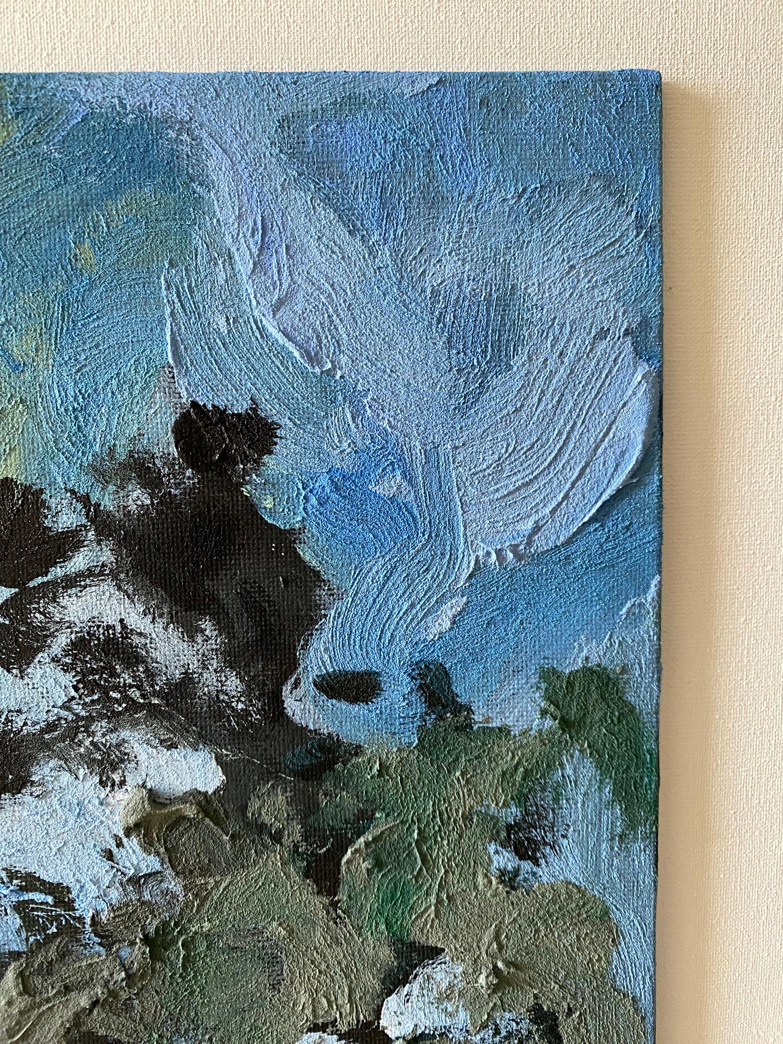 The Night stands as one of the most iconic series featured in the upcoming Summer Exhibition UK, 2025—a luminous ground of new works we’re thrilled to present.
Painted entirely en plein air under moonlight, with no artificial light to guide her,