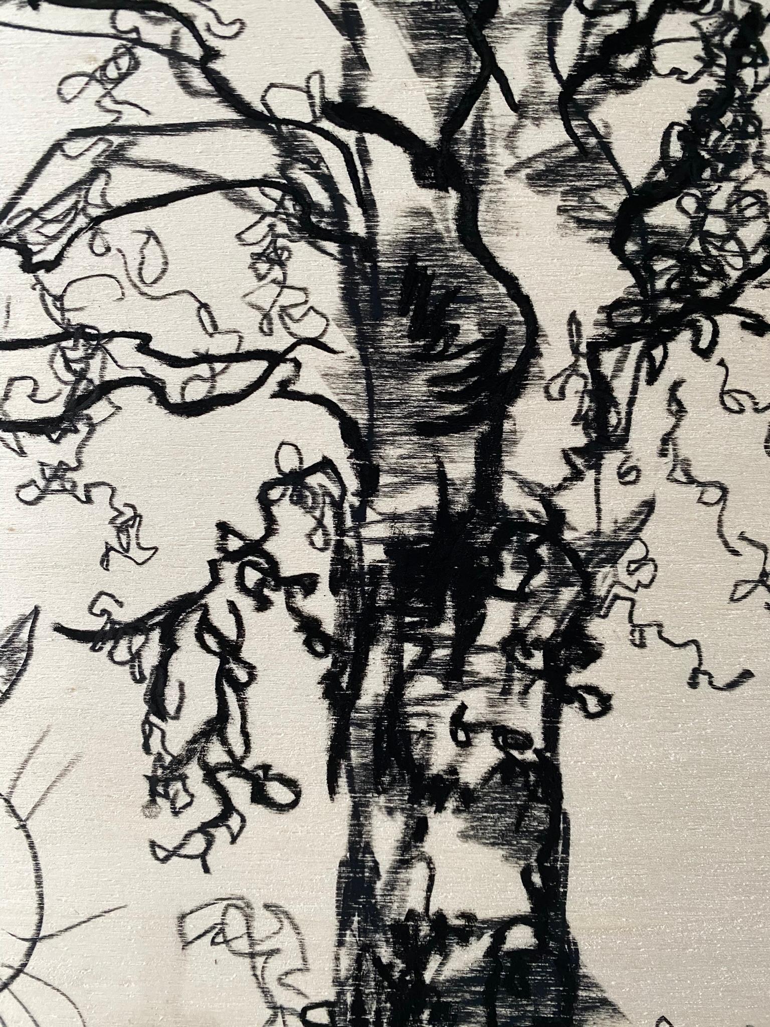Original Drawing on Wood-Breakfast with Cat-British Awarded Artist-Large panel For Sale 10