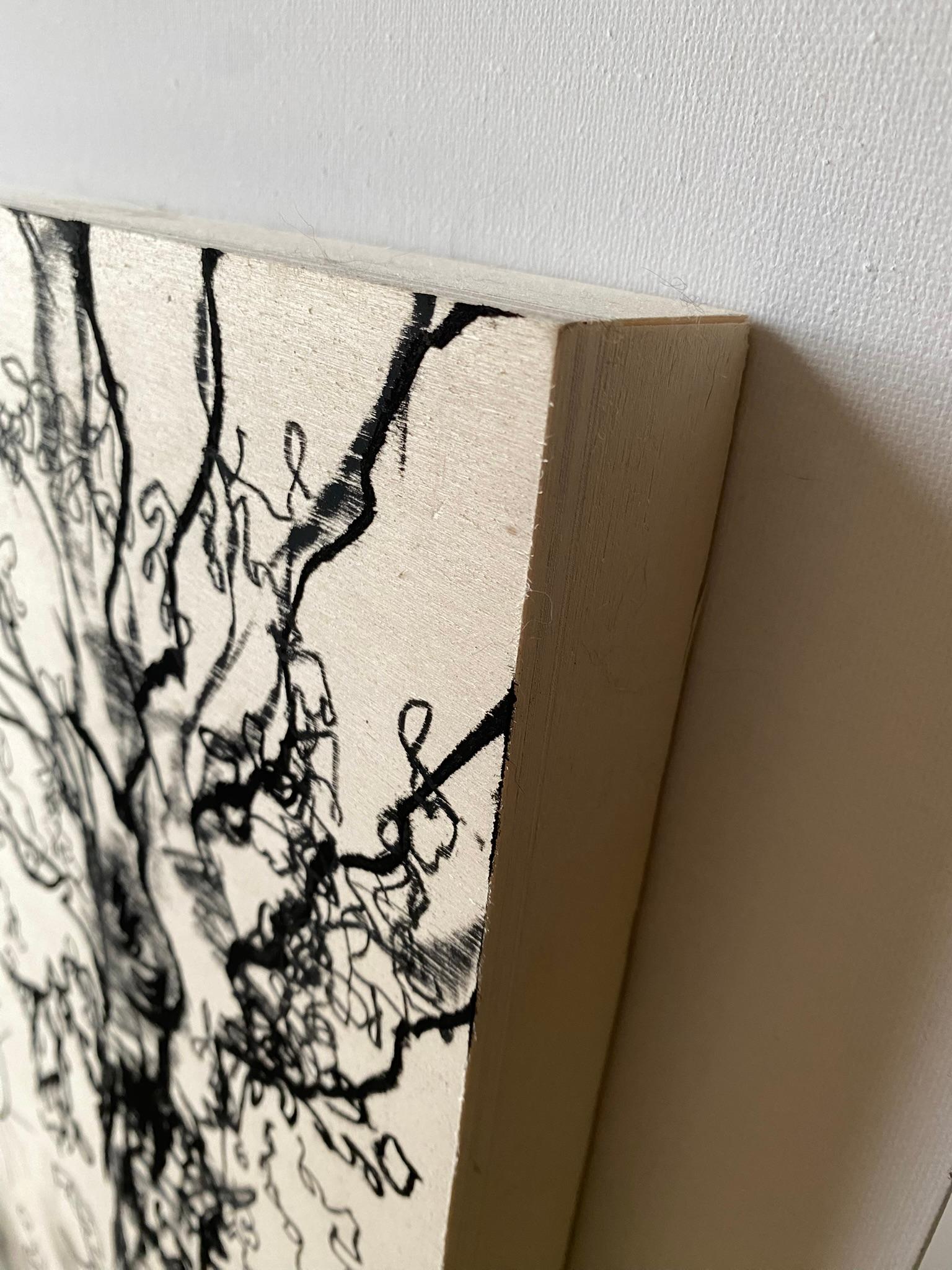 Original Drawing on Wood-Breakfast with Cat-British Awarded Artist-Large panel For Sale 14