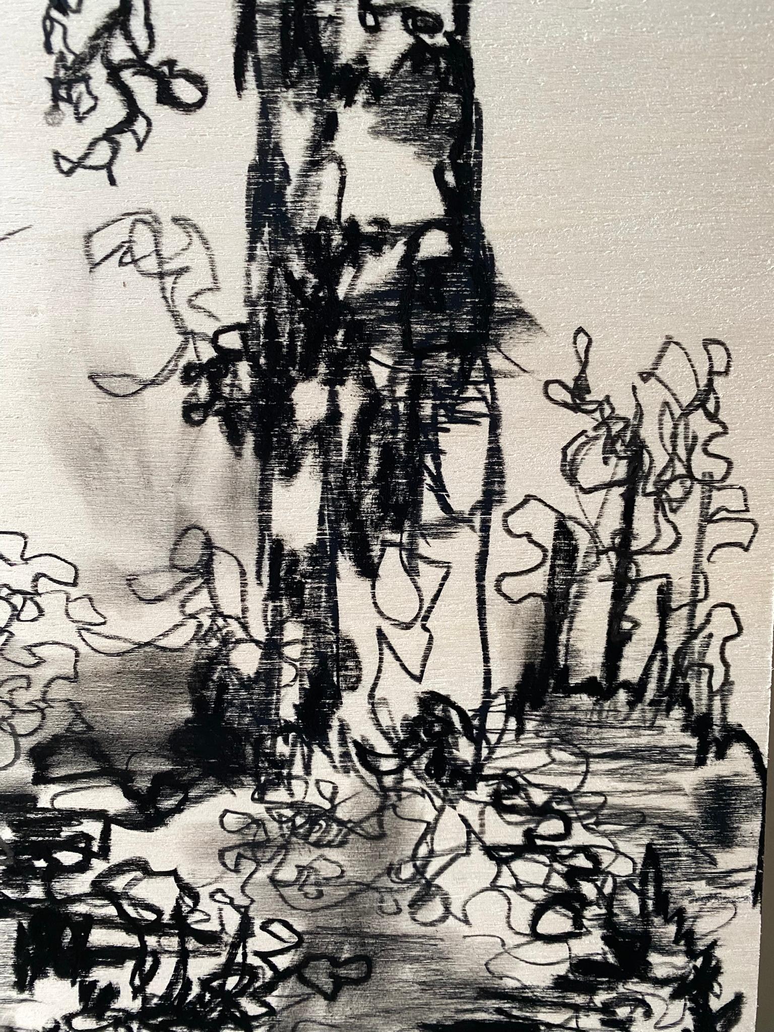 Original Drawing on Wood-Breakfast with Cat-British Awarded Artist-Large panel For Sale 2