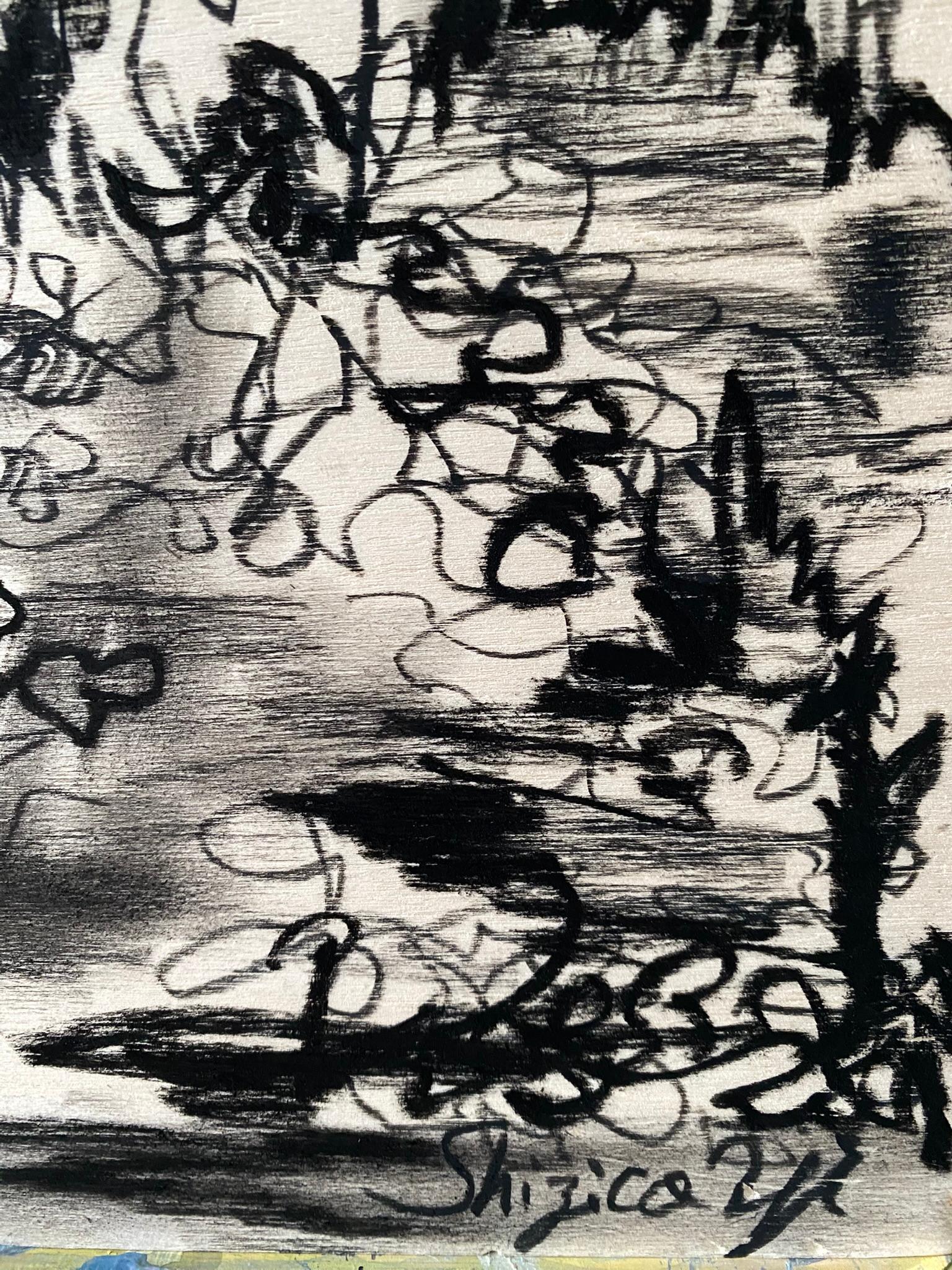 Original Drawing on Wood-Breakfast with Cat-British Awarded Artist-Large panel For Sale 4