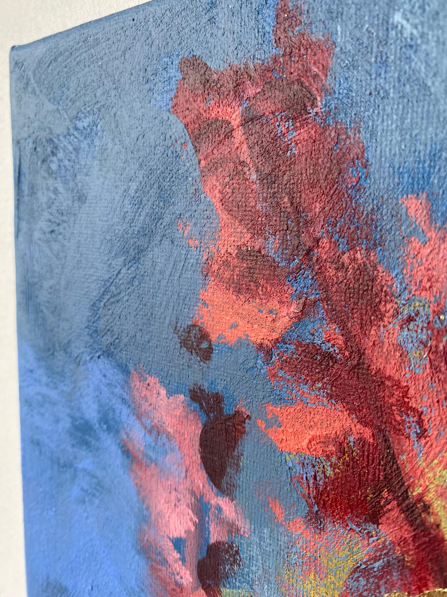 Original-Foxglove-British Awarded Artist-Impasto-Gold leaf-Japanese inspired For Sale 9