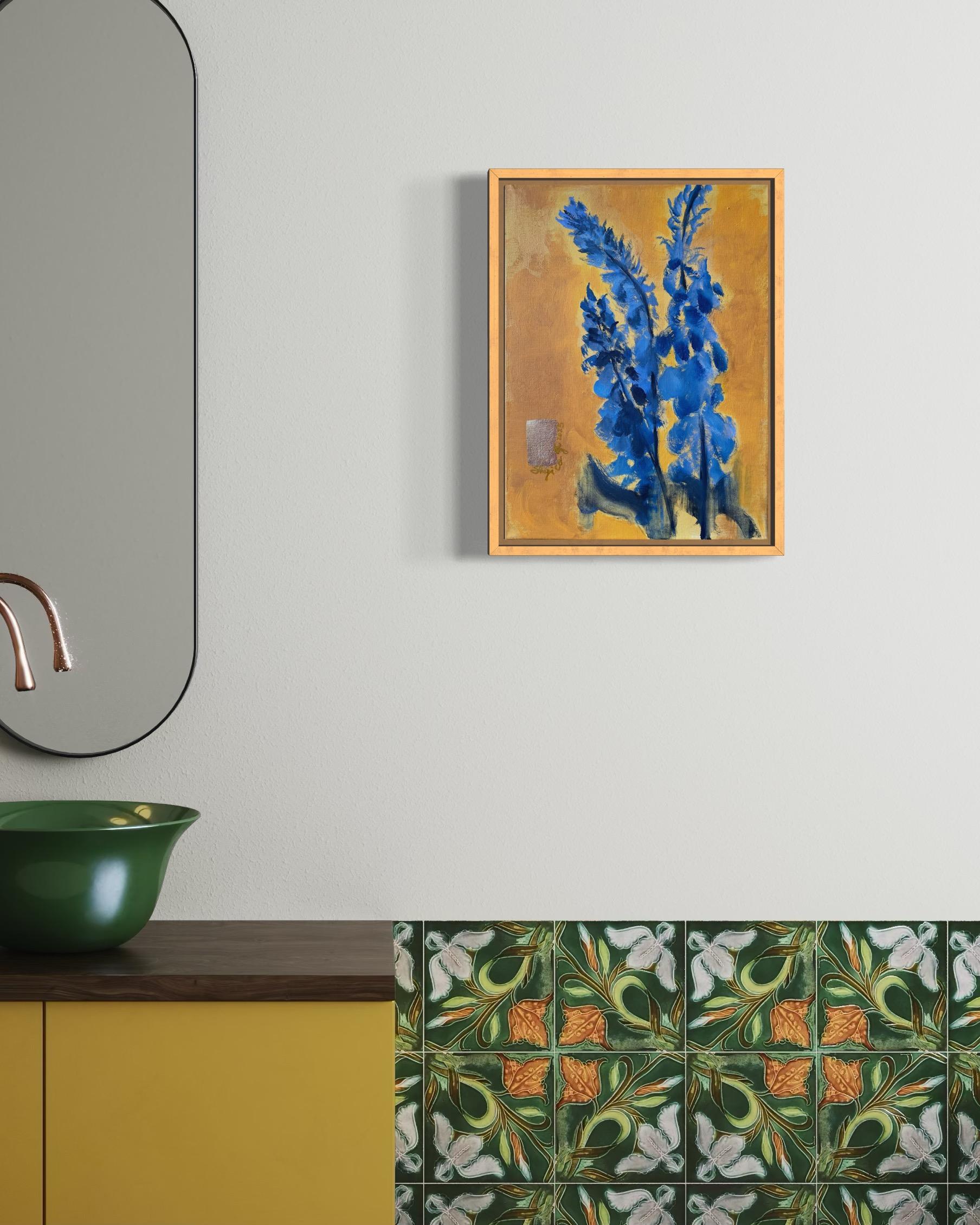 Original-Fuchsschwanz in Gelb-British Awarded Artist-Impasto-Summer Bloom Serie – Painting von Shizico Yi