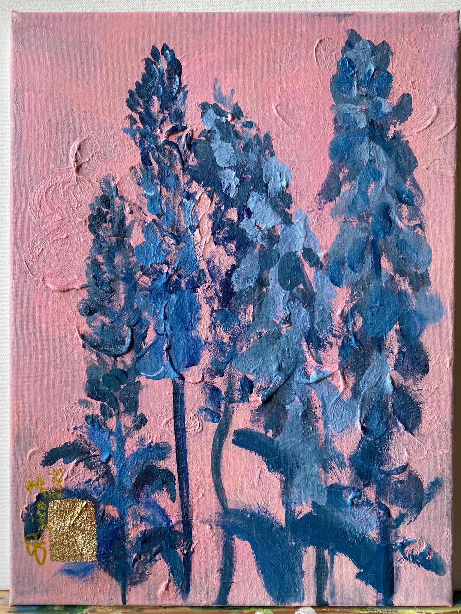 Original-Fuchsschwanz in Rosa-British Awarded Artist-Impasto-Summer Bloom Serie – Painting von Shizico Yi