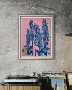 Originale-Foxgloves in Pink-Artista britannico premiato-Impasto-Summer Bloom series