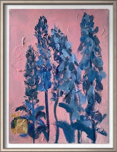 Original-Foxgloves in Pink-British Awarded Artist-Impasto-Summer Bloom series