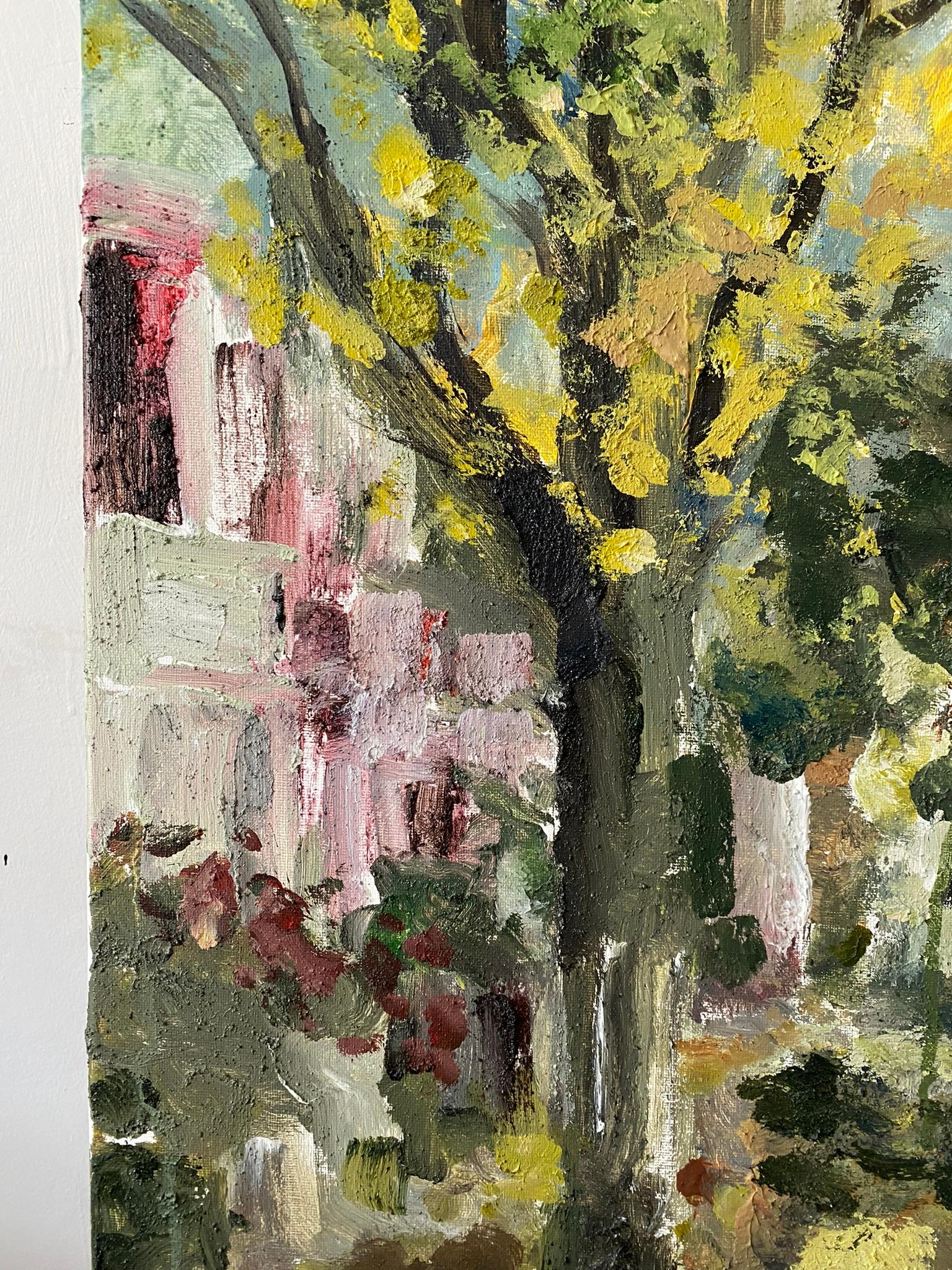 Original-Enmarcado-Gran Óleo-Otoño en Londres-Artista Británico Premiado-Impresionista en venta 6
