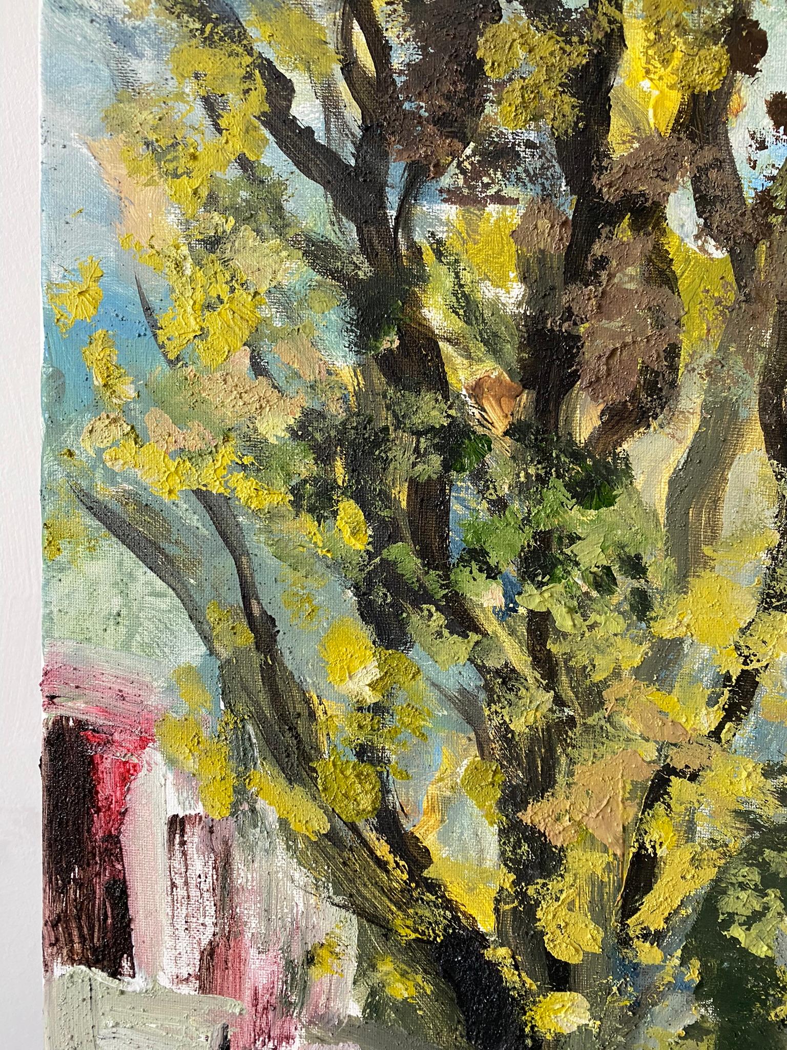 Original-Enmarcado-Gran Óleo-Otoño en Londres-Artista Británico Premiado-Impresionista en venta 7