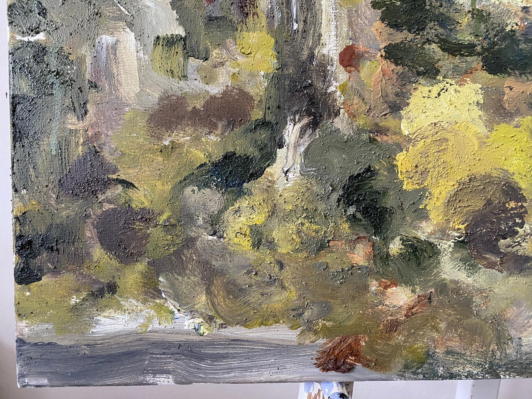 Original-Enmarcado-Gran Óleo-Otoño en Londres-Artista Británico Premiado-Impresionista en venta 14