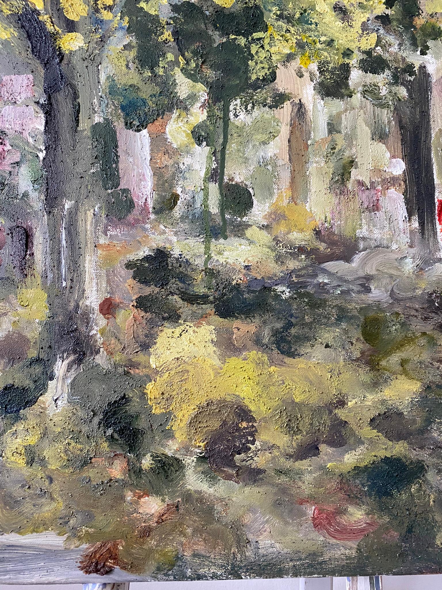 Original-Enmarcado-Gran Óleo-Otoño en Londres-Artista Británico Premiado-Impresionista en venta 15