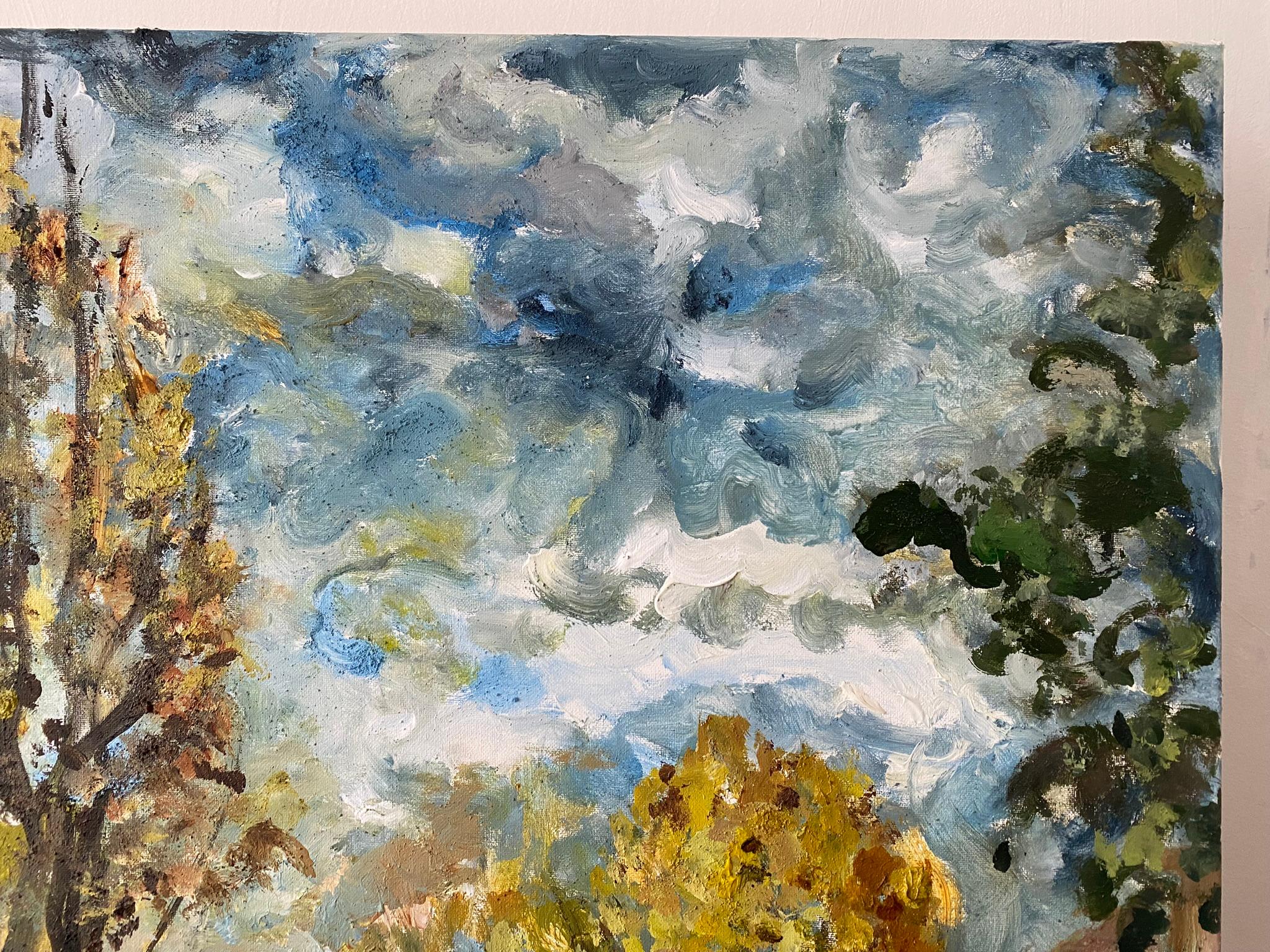 Original-Enmarcado-Gran Óleo-Otoño en Londres-Artista Británico Premiado-Impresionista en venta 2