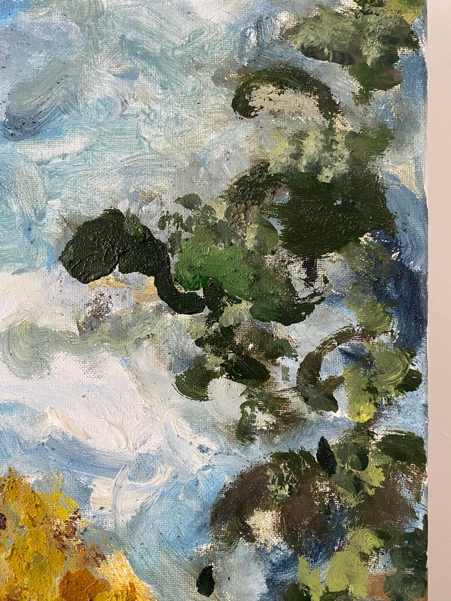 Original-Enmarcado-Gran Óleo-Otoño en Londres-Artista Británico Premiado-Impresionista en venta 4