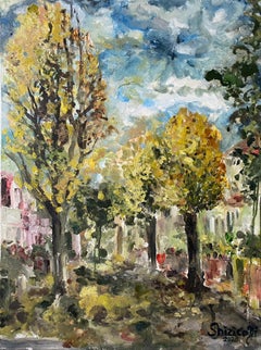 Original-Framed-Large Oil-Autumn in London-British Awarded Artist-Impressionist