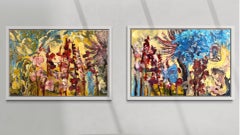 Originals Oil-Gladiolus Set of 2 -Sunlit Series-Expressionist-UK Awarded Artist
