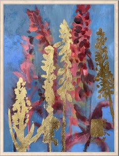 Original-Foxglove-Artista británico galardonado-Impasto-Plancha de oro-Inspiración japonesa