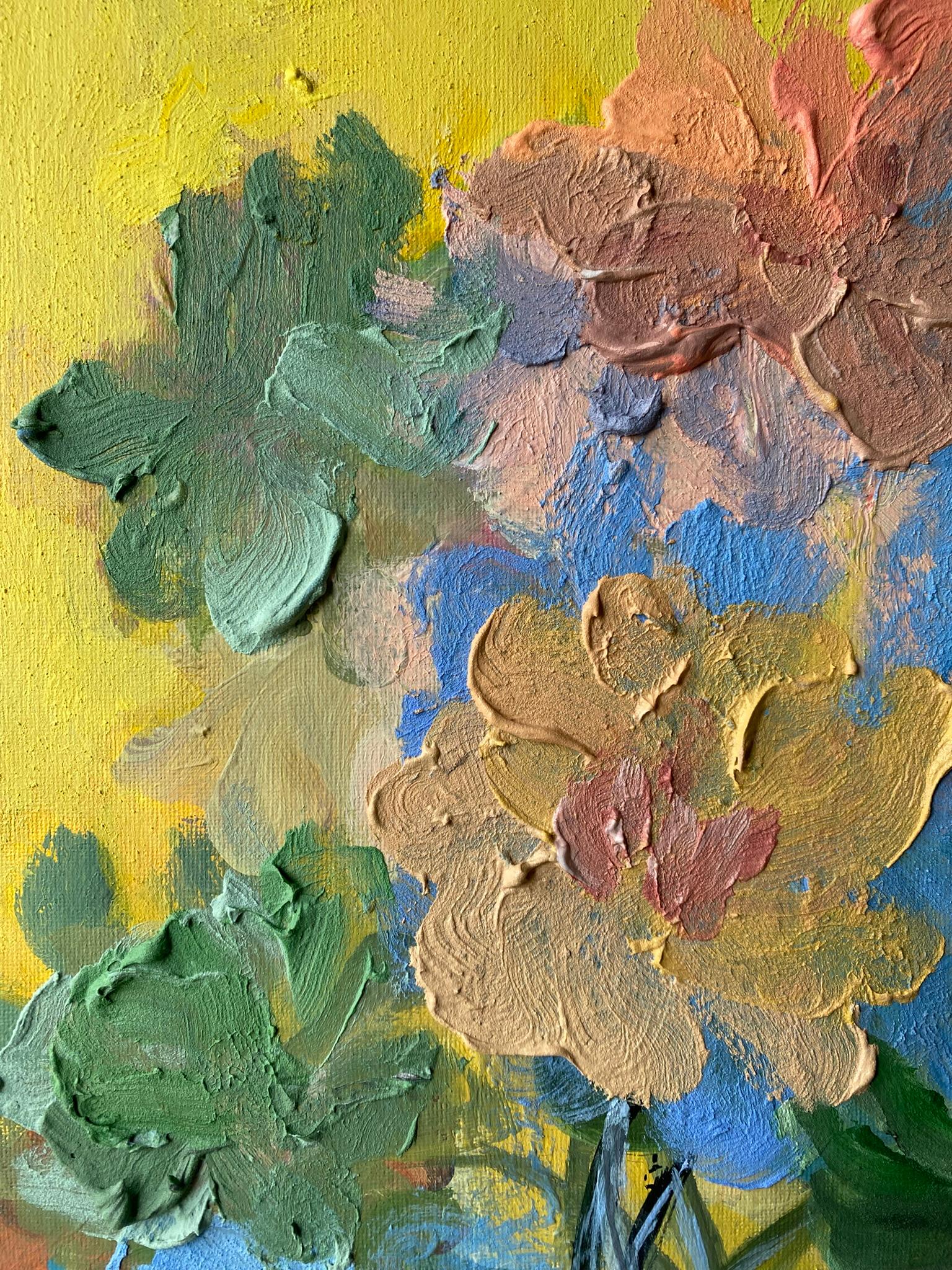 Original-Impasto-Dahlias Serie Jardin d'Hiver-Artista Británico Premiado-Impresión en venta 10
