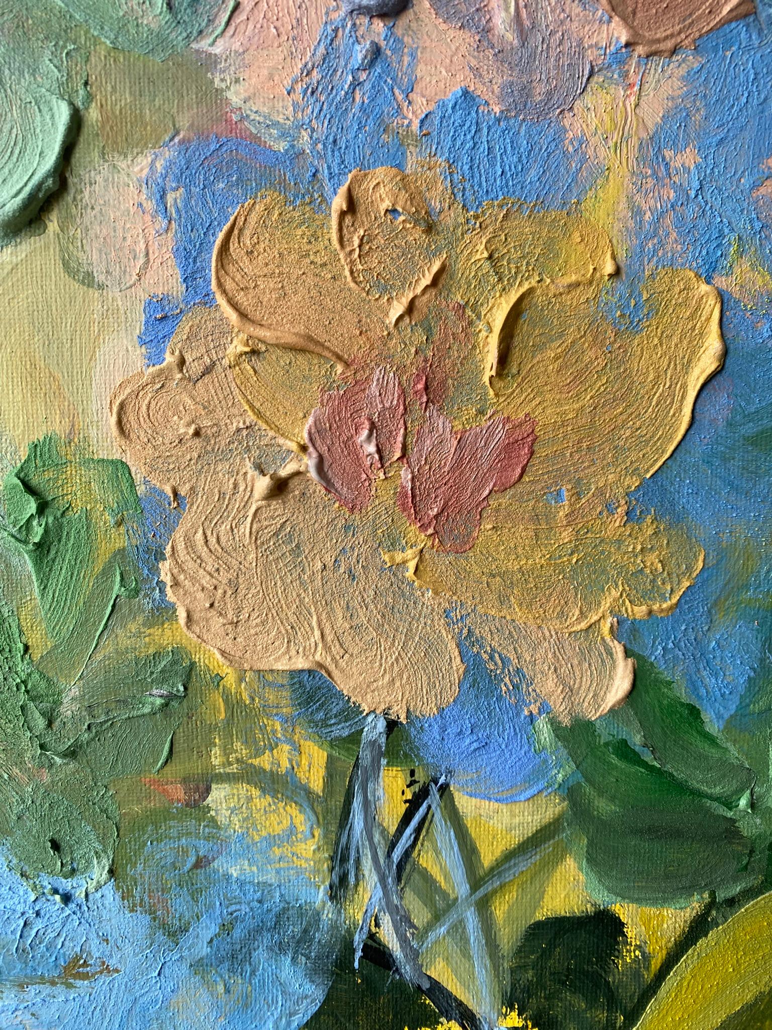 Original-Impasto-Dahlias Serie Jardin d'Hiver-Artista Británico Premiado-Impresión en venta 3