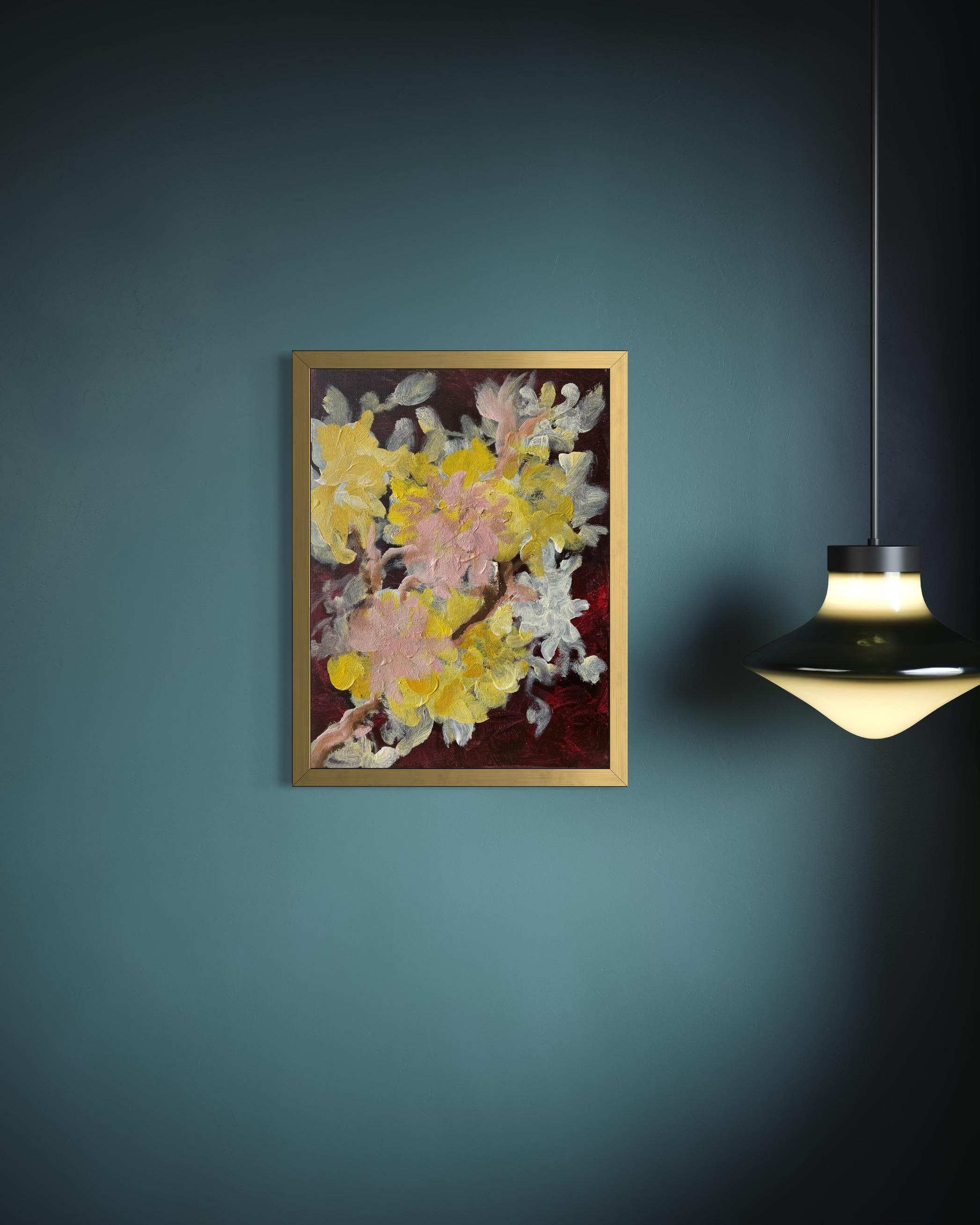 Original-Impasto-Jardin d'Hiver-Dahlien über Kletterrosen-Großbritanniens preisgekrönter Künstler – Painting von Shizico Yi