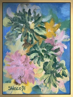 OriginalImpasto-Jardin d'Hiver Series-Dahlias-British Awarded Artist-oil toile