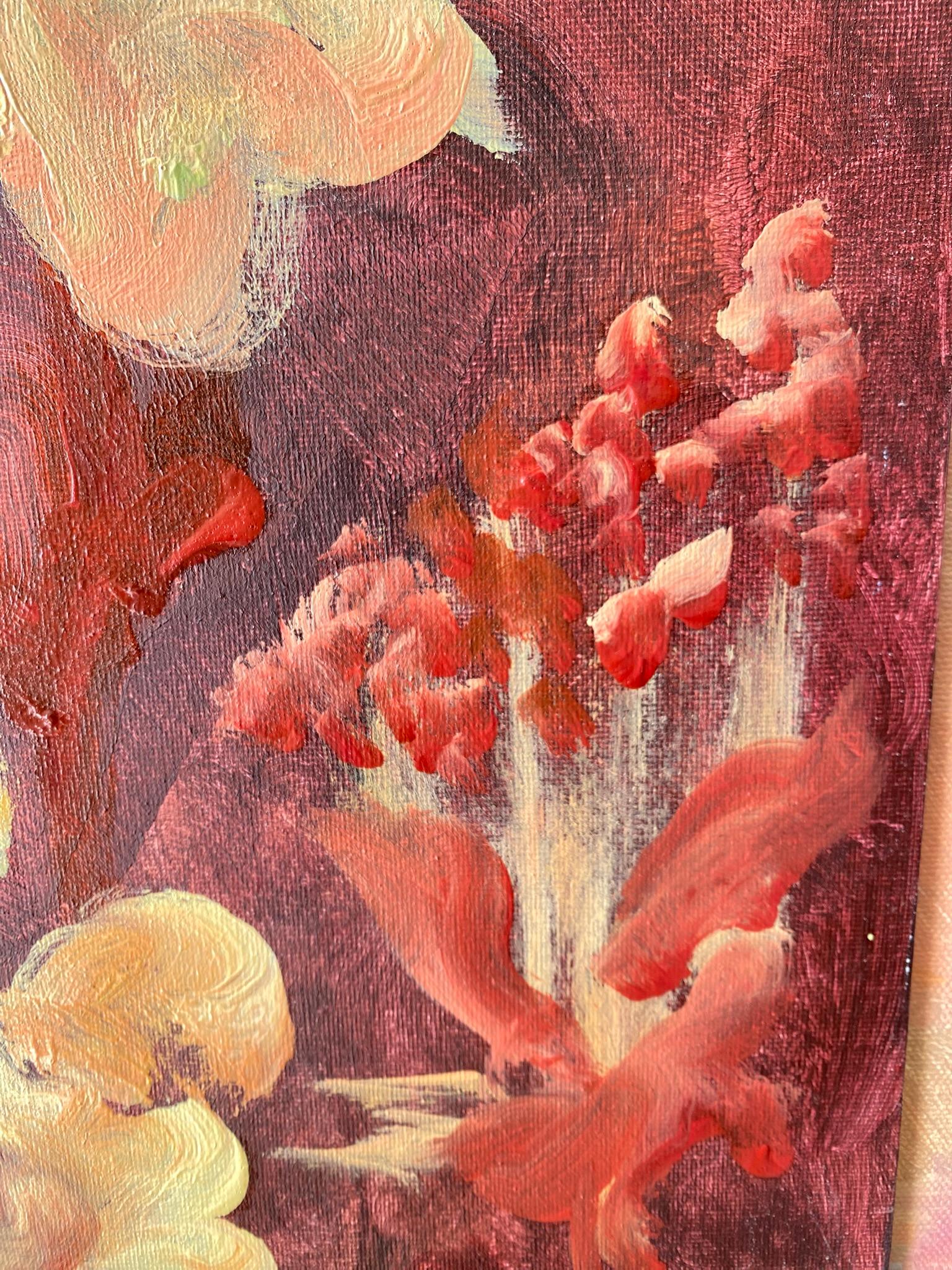 Original-Jardin d'Automne-British Awarded Artist-Gladiolus-Elderberries-oil For Sale 5