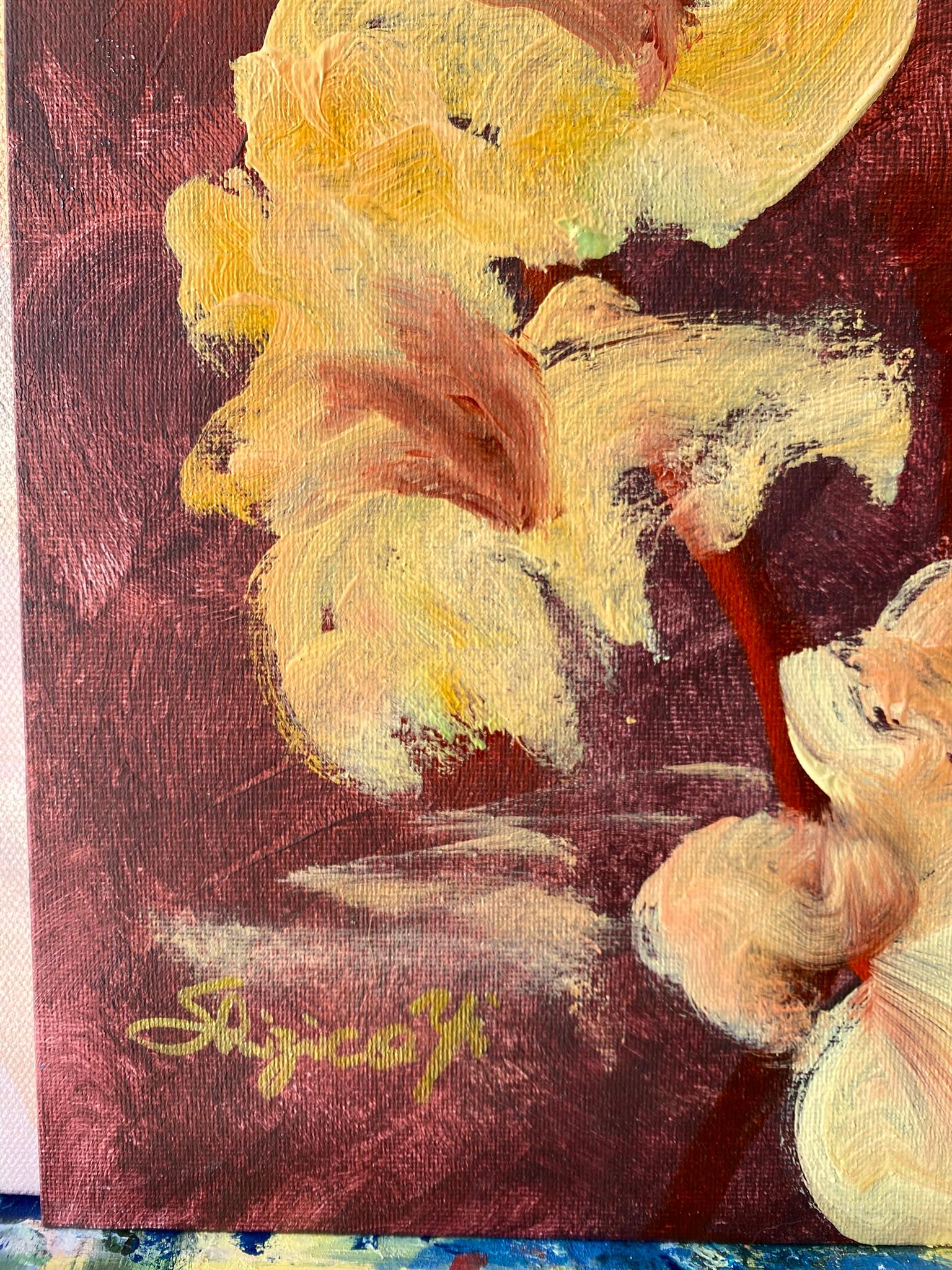 Original-Jardin d'Automne-British Awarded Artist-Gladiolus-Elderberries-oil For Sale 11