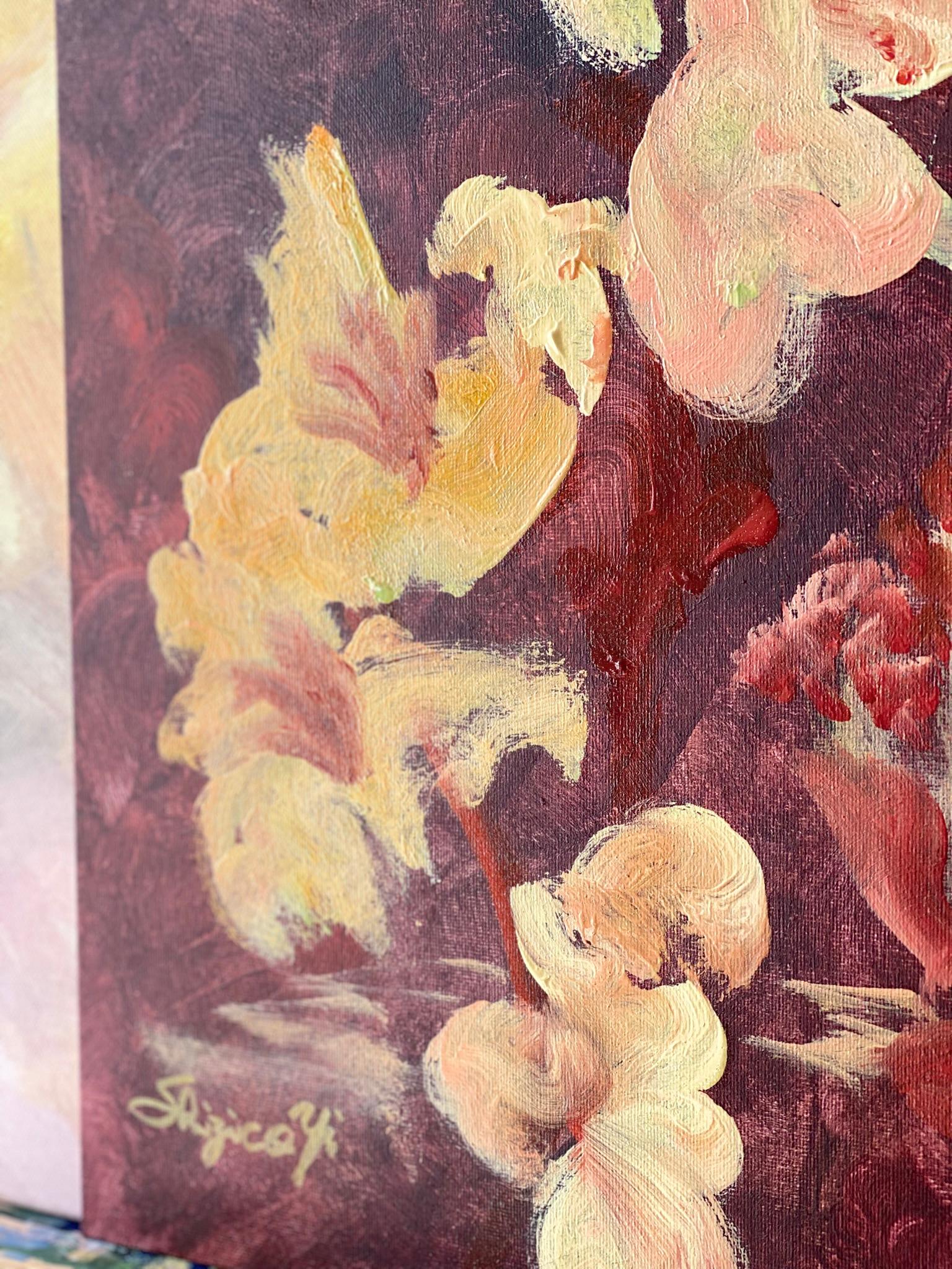 Original-Jardin d'Automne-British Awarded Artist-Gladiolus-Elderberries-oil For Sale 8