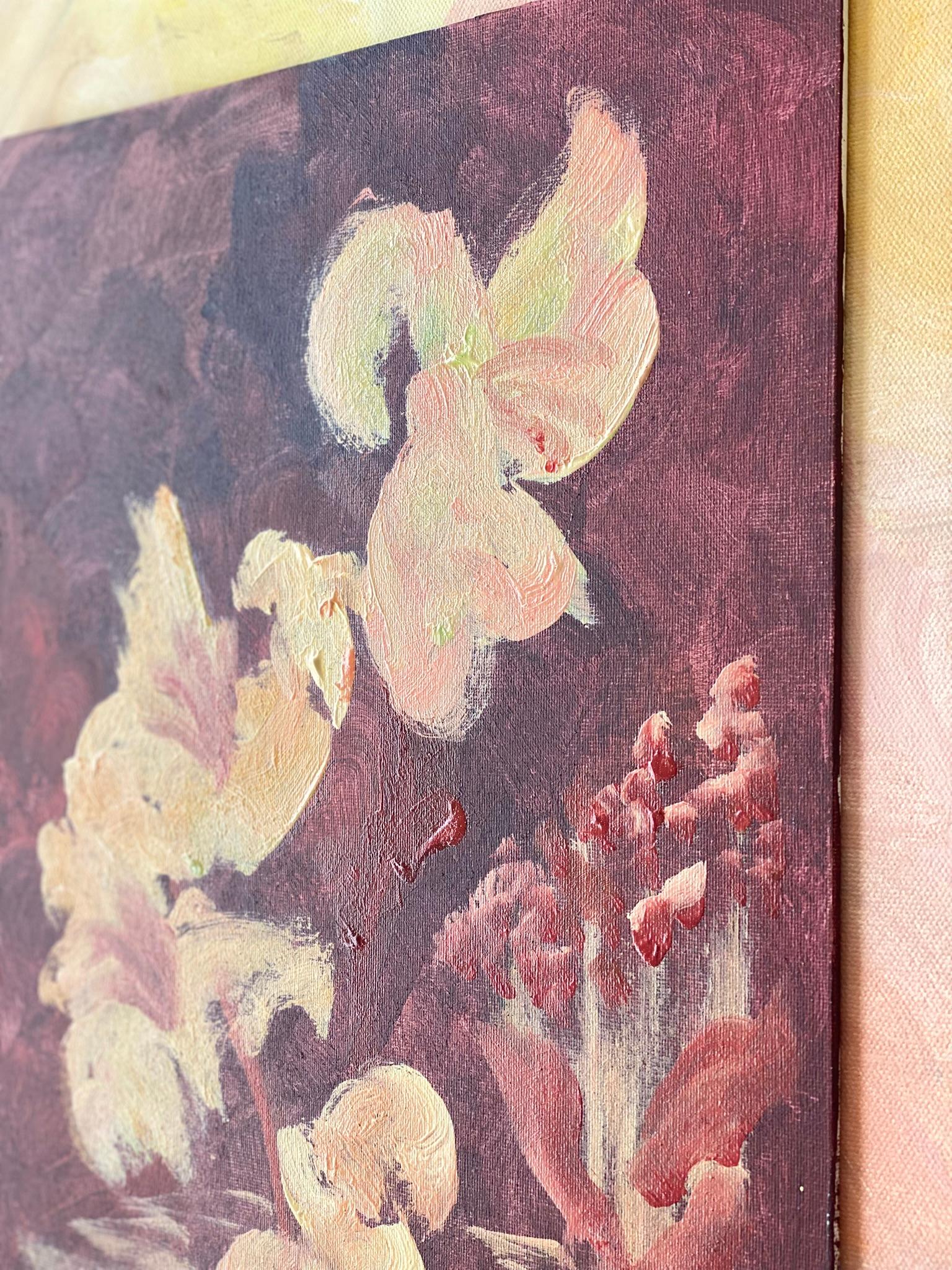 Original-Jardin d'Automne-British Awarded Artist-Gladiolus-Elderberries-oil For Sale 6