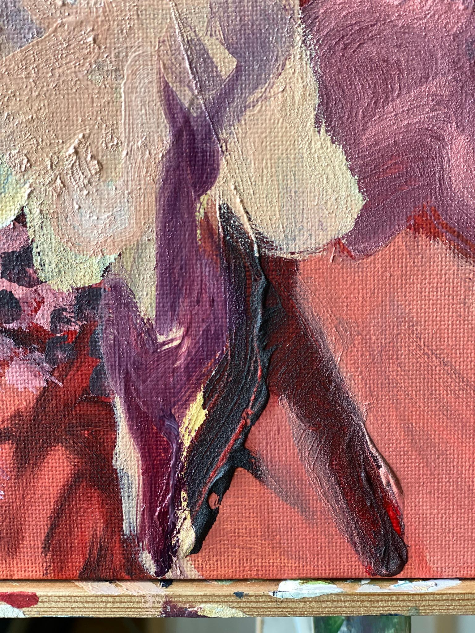 Original-Jardin d'Automne-British Awarded Artist-Gladiolen-Pleinwand-Öl-Leinwand im Angebot 6