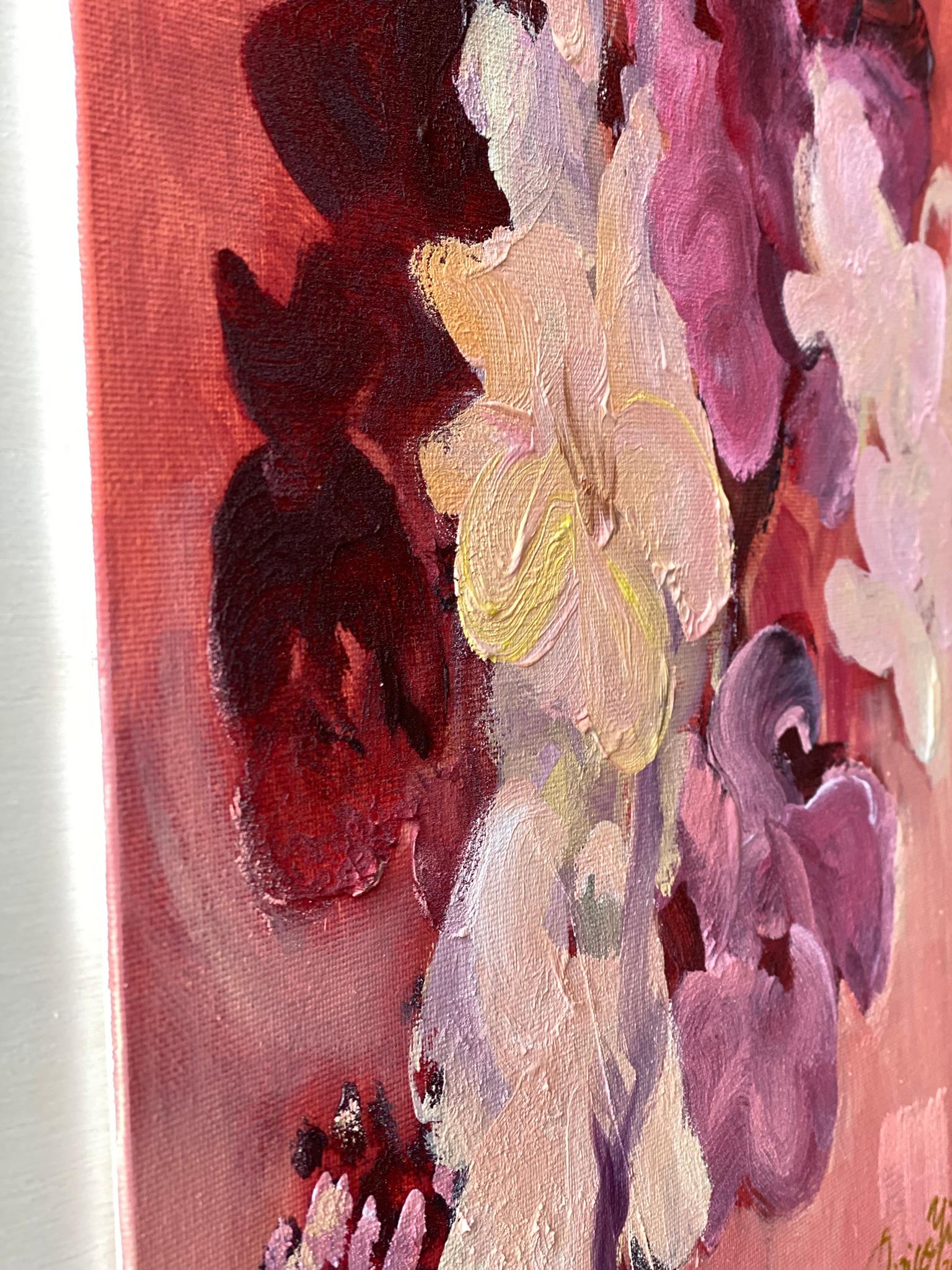 Original-Jardin d'Automne-British Awarded Artist-Gladiolen-Pleinwand-Öl-Leinwand im Angebot 9
