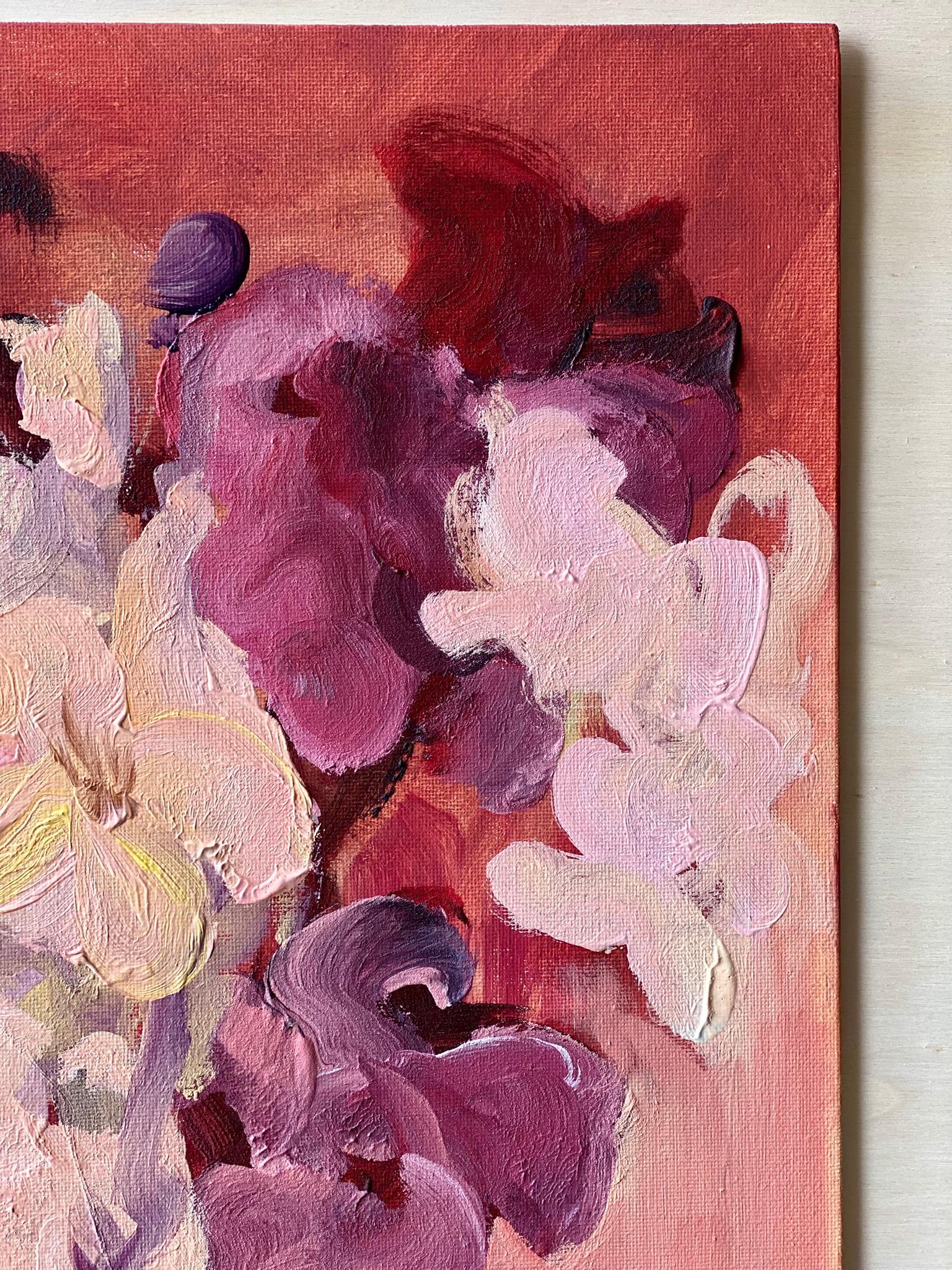 Original-Jardin d'Automne-British Awarded Artist-Gladiolen-Pleinwand-Öl-Leinwand (Abstrakter Impressionismus), Painting, von Shizico Yi