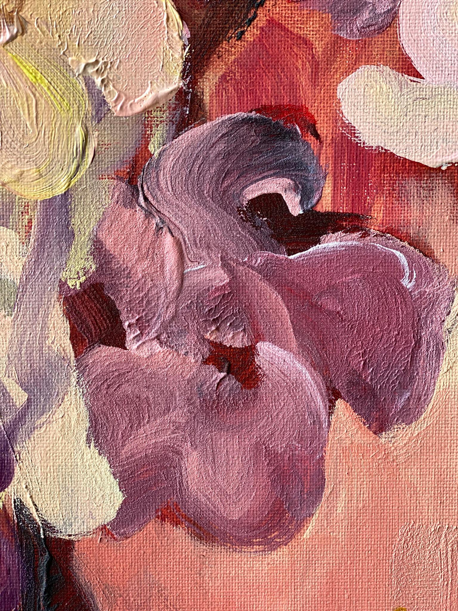 Original-Jardin d'Automne-British Awarded Artist-Gladiolen-Pleinwand-Öl-Leinwand im Angebot 2