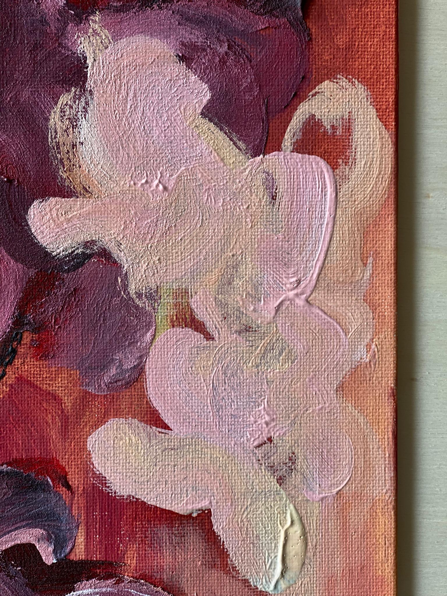 Original-Jardin d'Automne-British Awarded Artist-Gladiolen-Pleinwand-Öl-Leinwand im Angebot 3