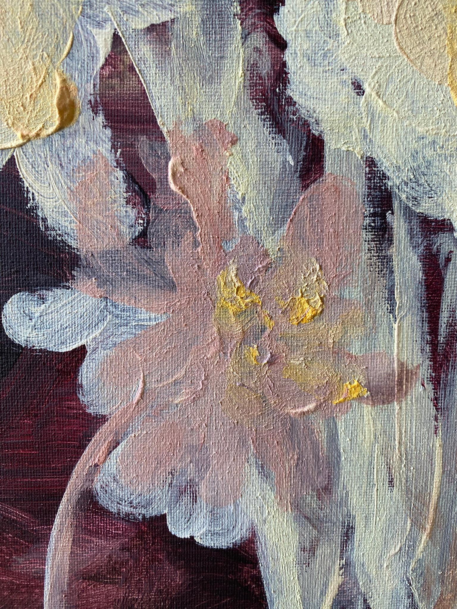 Original-Jardin d'Hiver-Gladiolus with Dahlias-British Awarded Artist-Impasto For Sale 1