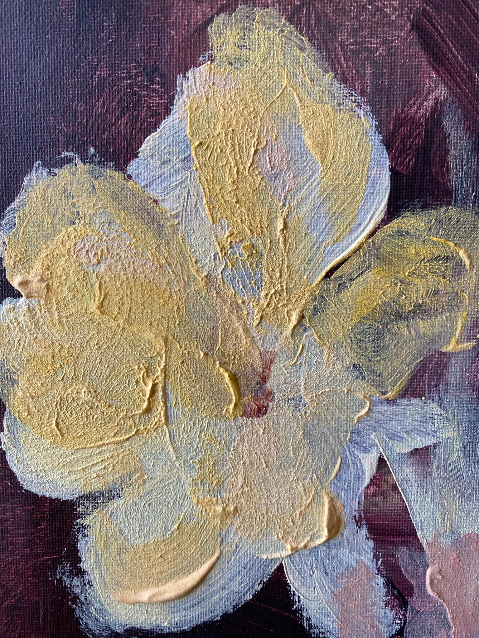 Original-Jardin d'Hiver-Gladiolus with Dahlias-British Awarded Artist-Impasto For Sale 2