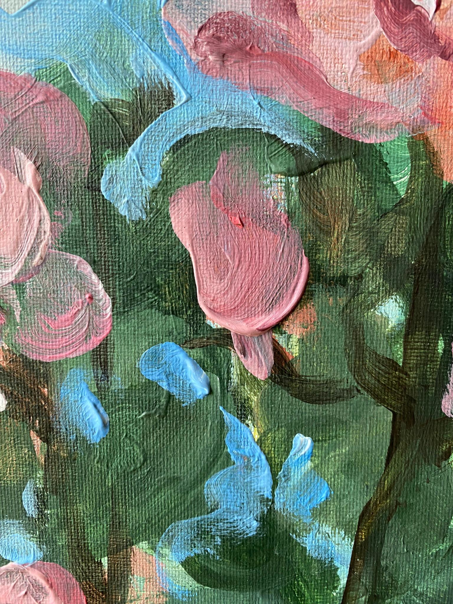 Original-La Vie en Rose-Artista premiado-Escuela Británica-Expresión-Flor de verano en venta 8