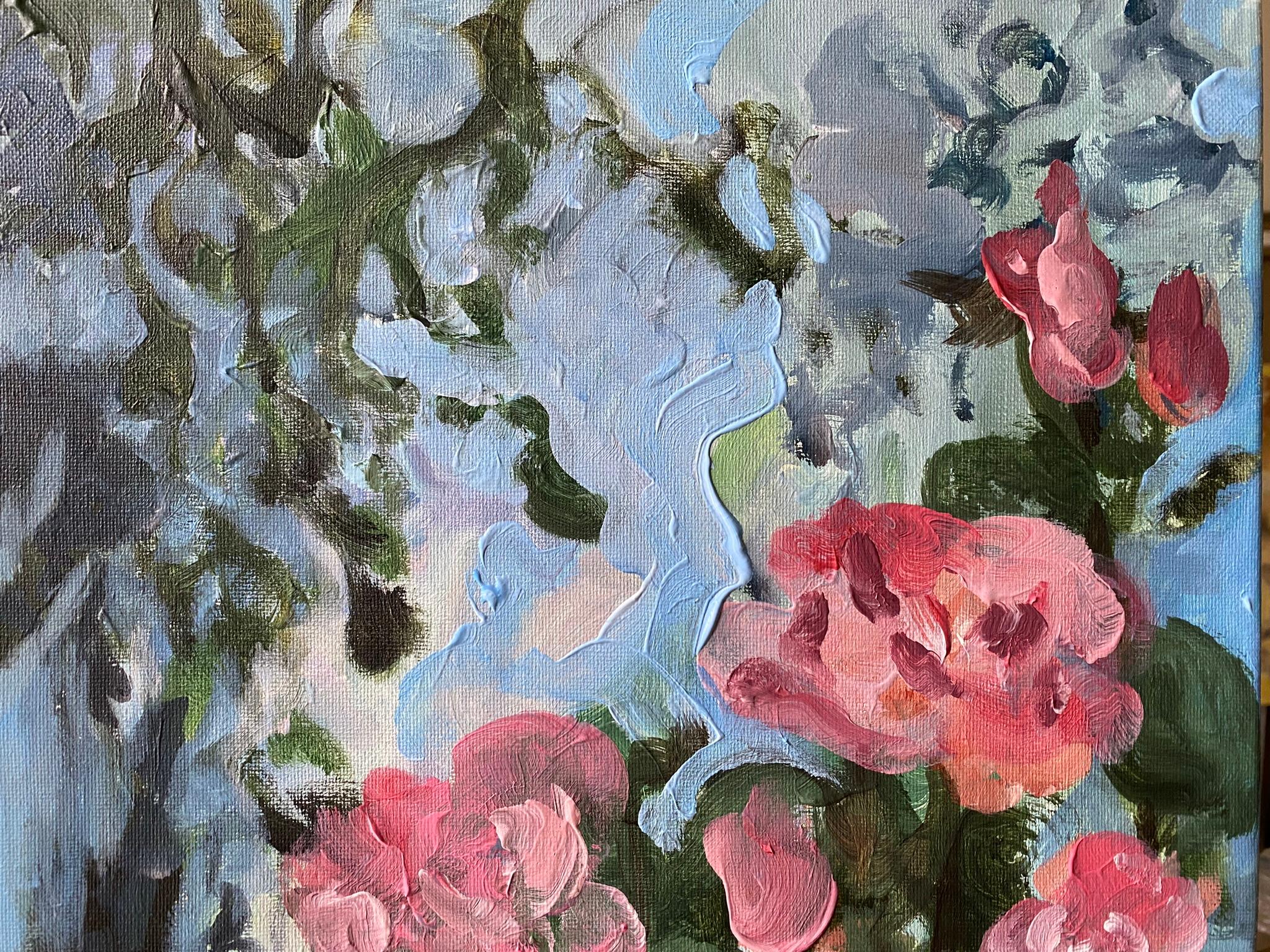 Original-La Vie en Rose-Artista premiado-Escuela Británica-Expresión-Flor de verano en venta 10
