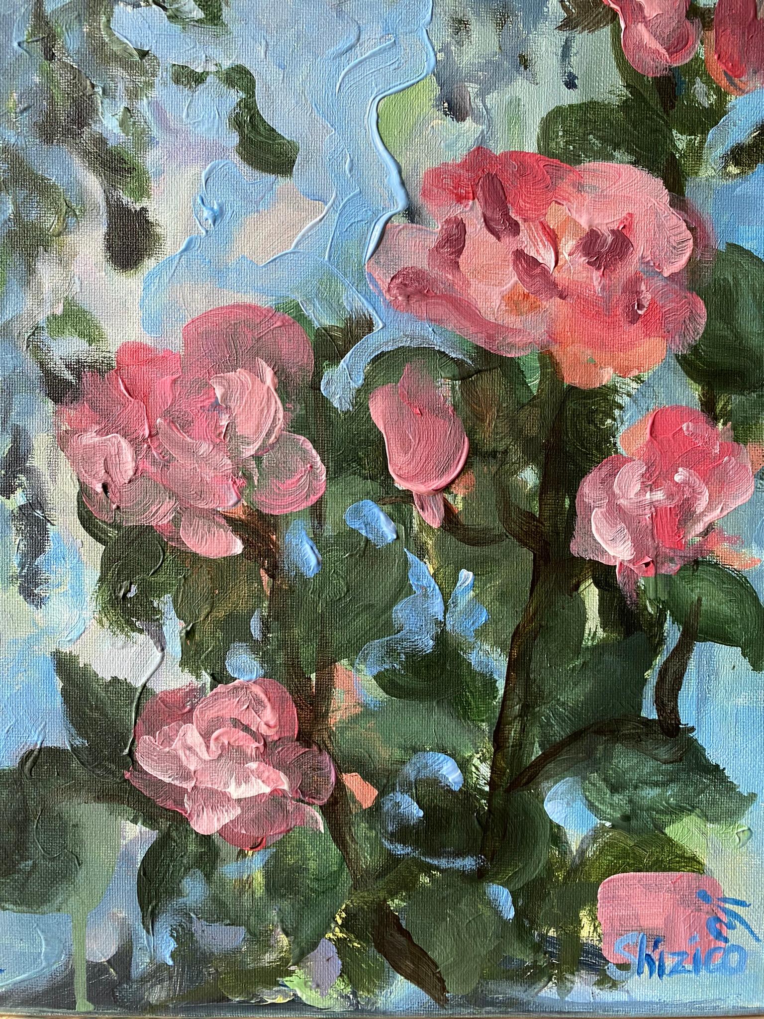 Original-La Vie en Rose-Artista premiado-Escuela Británica-Expresión-Flor de verano en venta 12