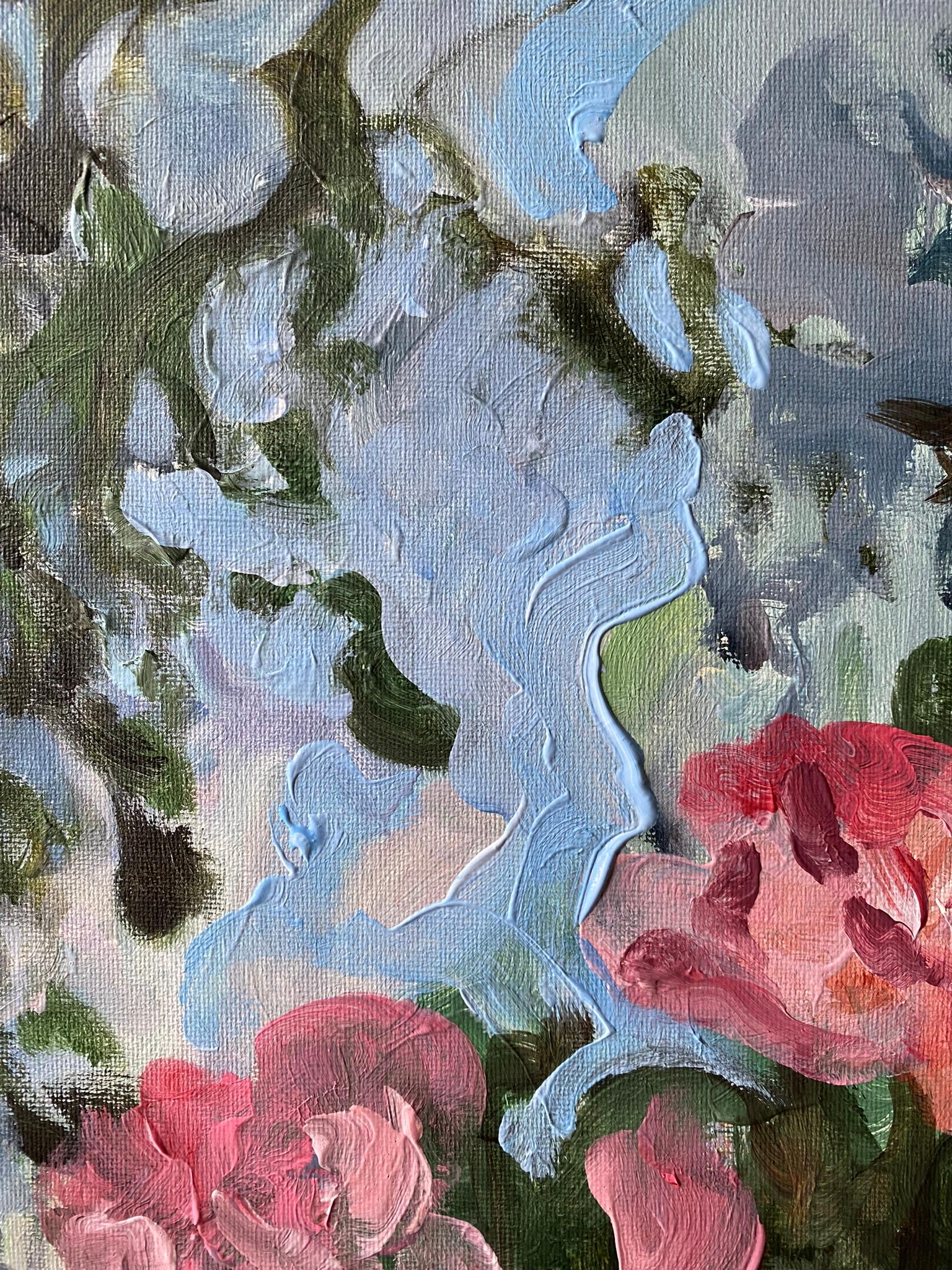 Original-La Vie en Rose-Artista premiado-Escuela Británica-Expresión-Flor de verano en venta 1
