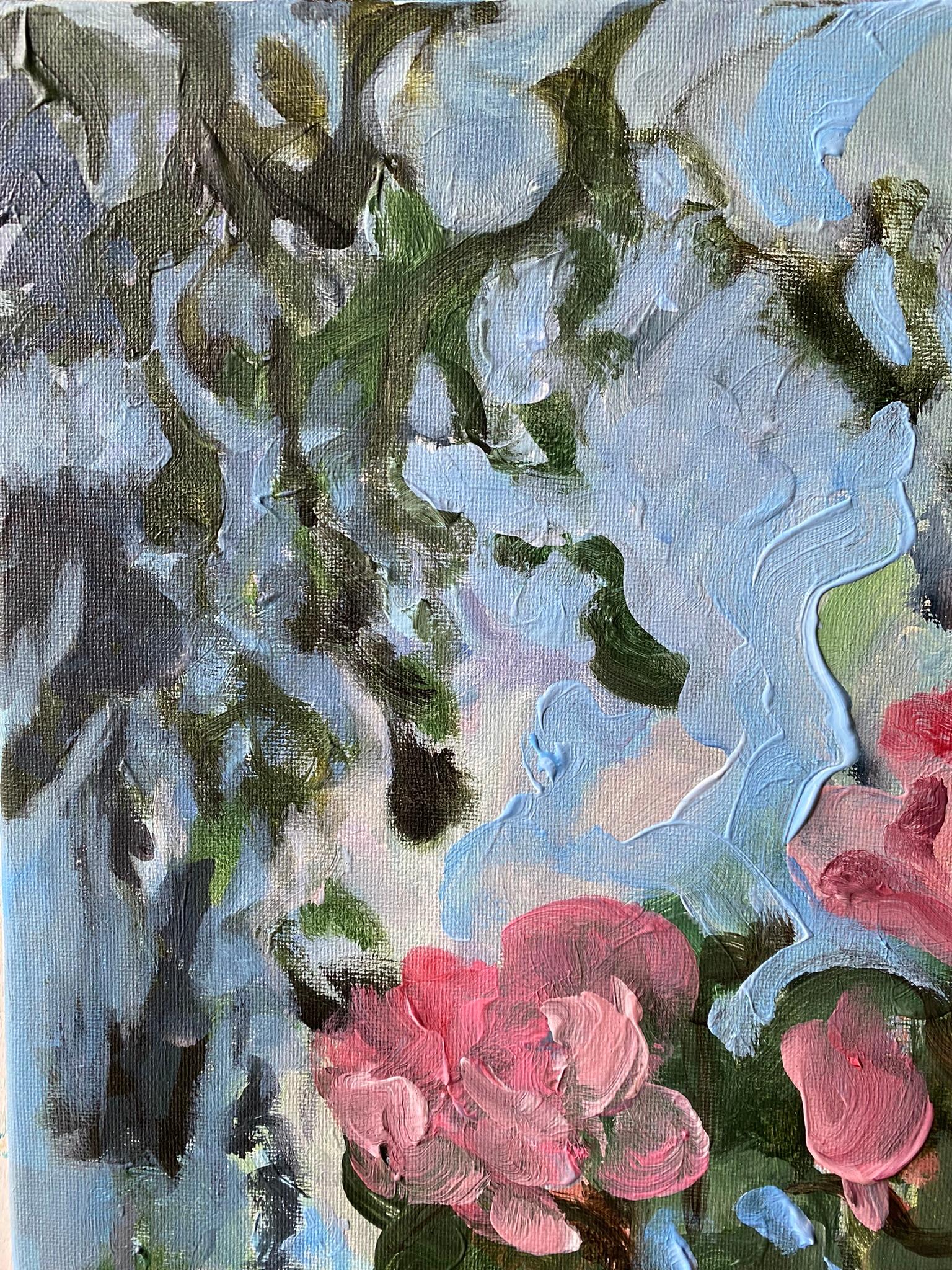 Original-La Vie en Rose-Artista premiado-Escuela Británica-Expresión-Flor de verano en venta 2