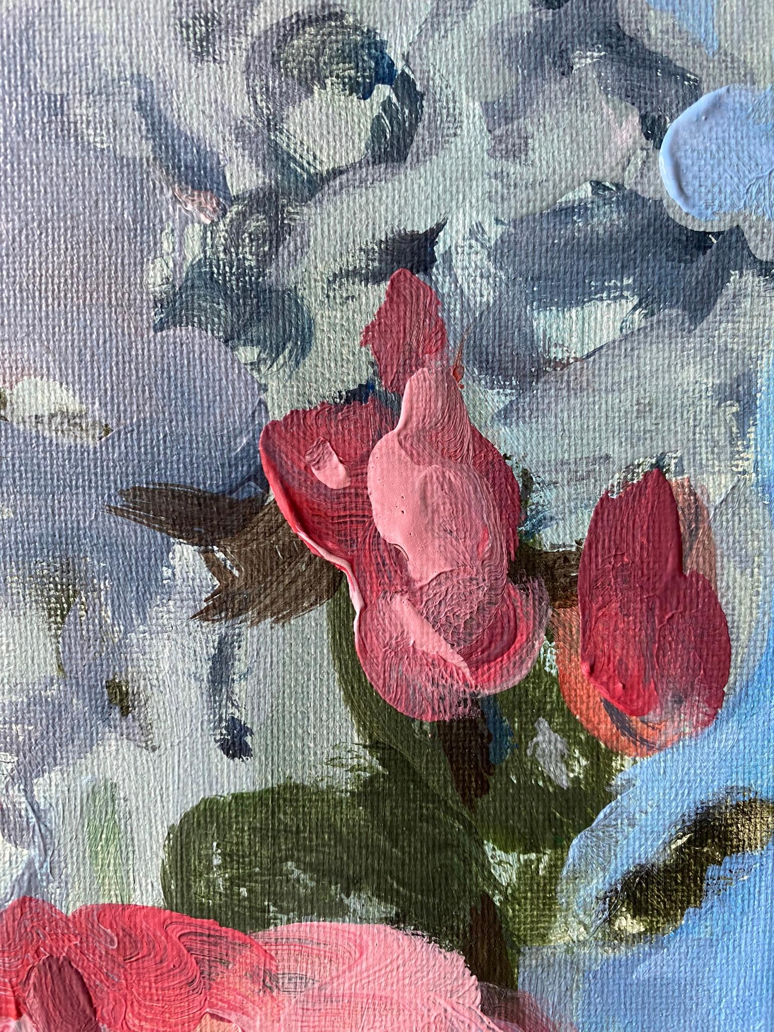 Original-La Vie en Rose-Artista premiado-Escuela Británica-Expresión-Flor de verano en venta 4