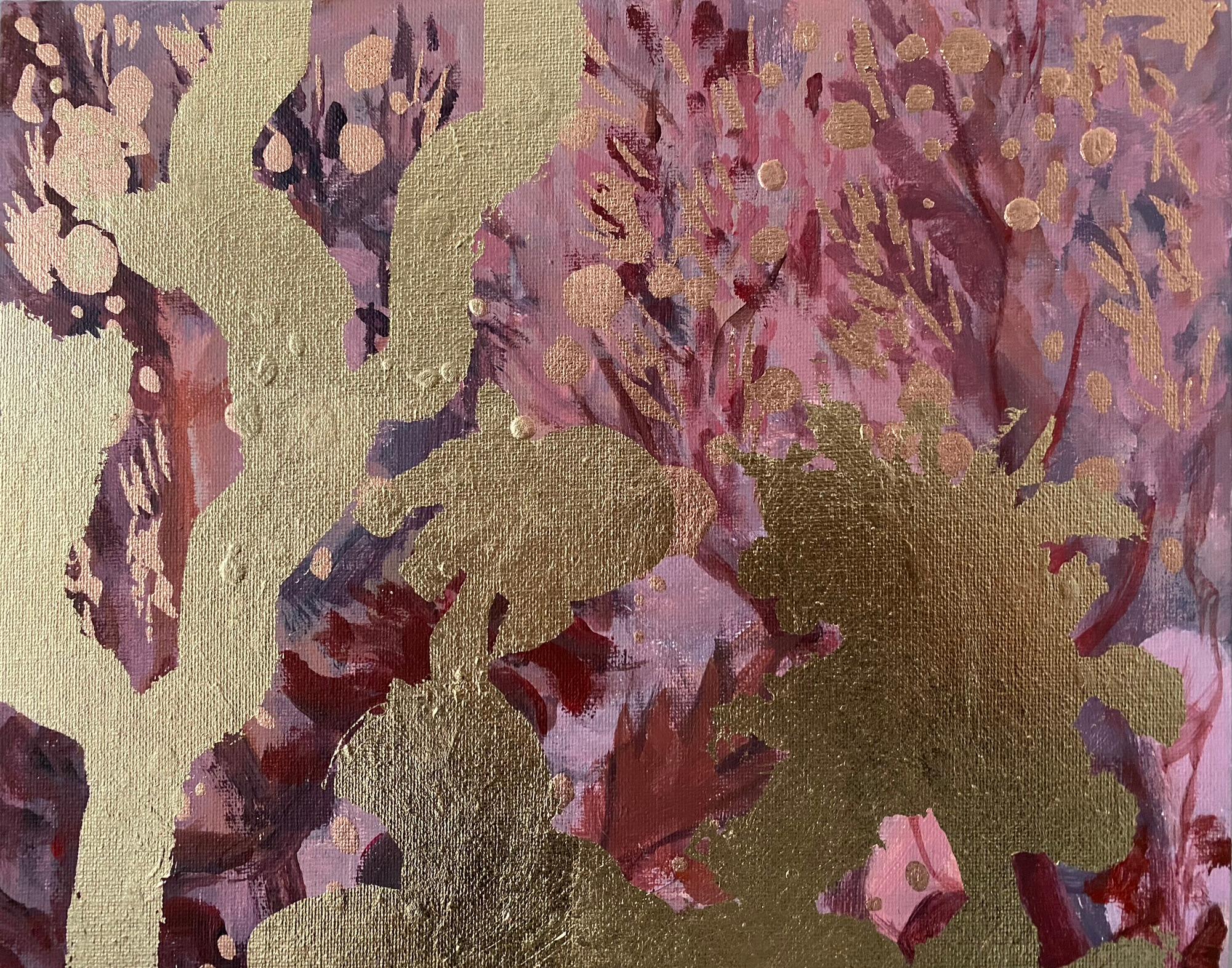 Originale-Landscape Memories V-astratto-espressione-foglia d'oro-Artista premiato nel Regno Unito 6