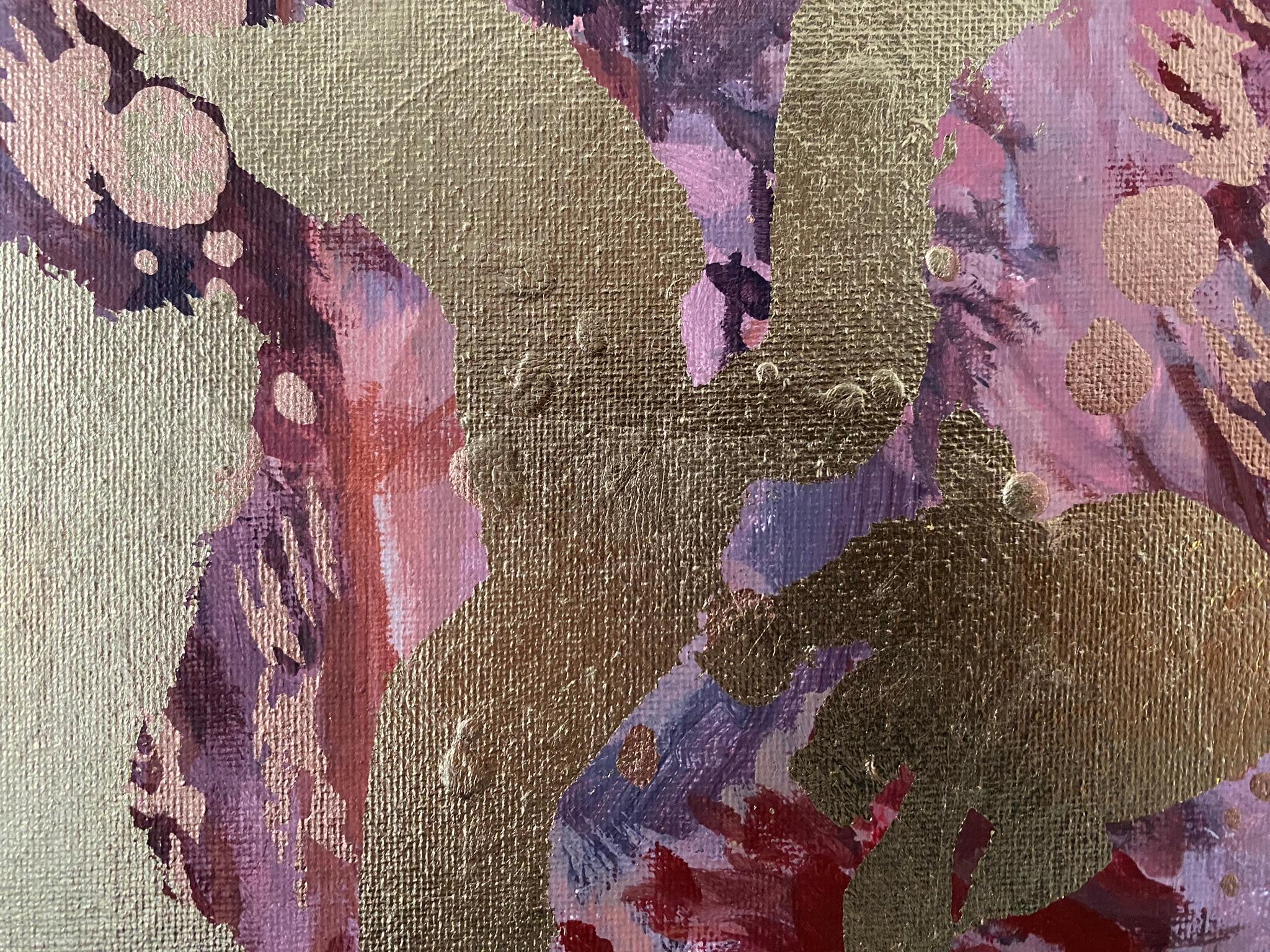 Originale-Landscape Memories V-astratto-espressione-foglia d'oro-Artista premiato nel Regno Unito 8