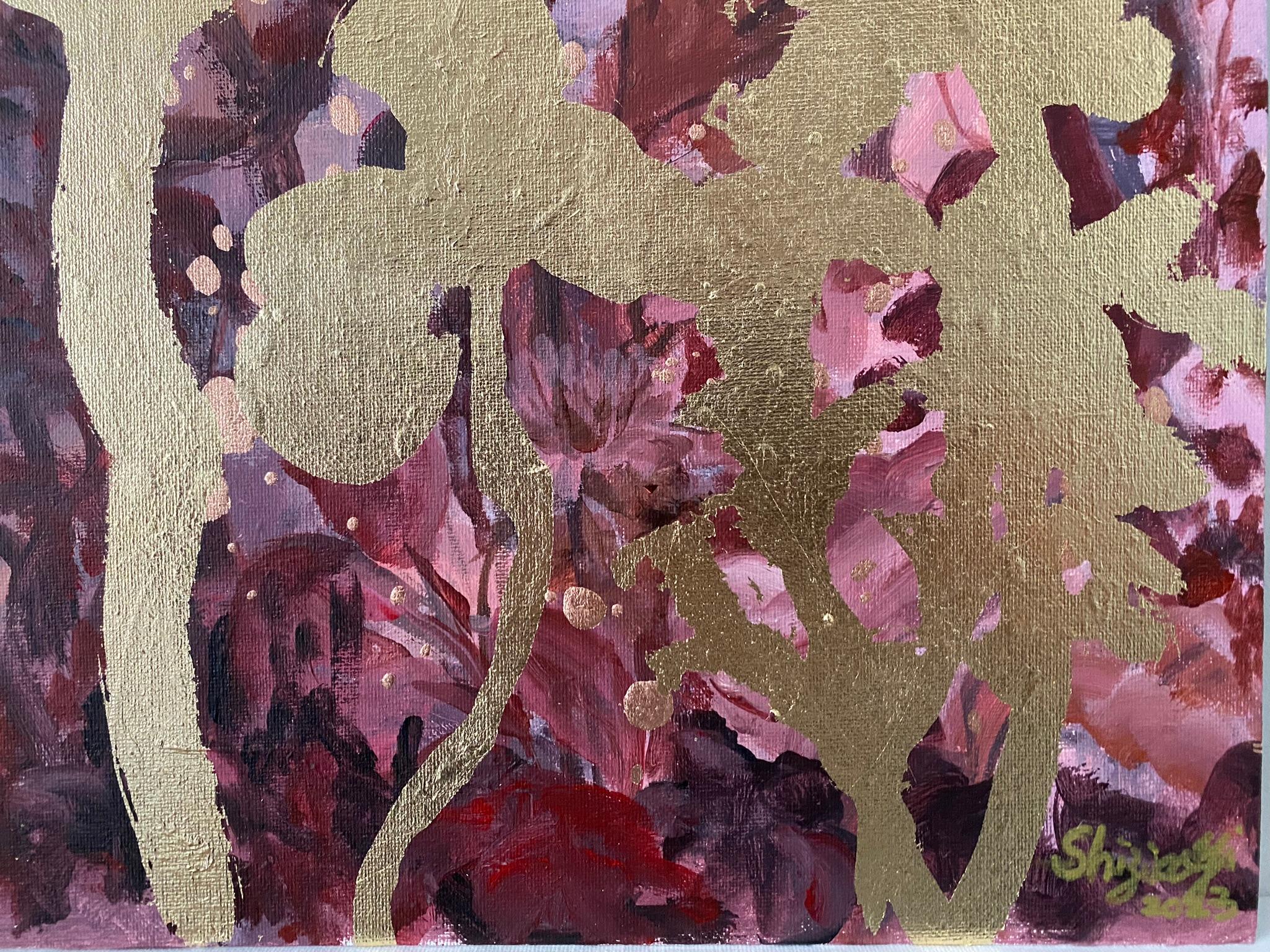 Originale-Landscape Memories V-astratto-espressione-foglia d'oro-Artista premiato nel Regno Unito 10