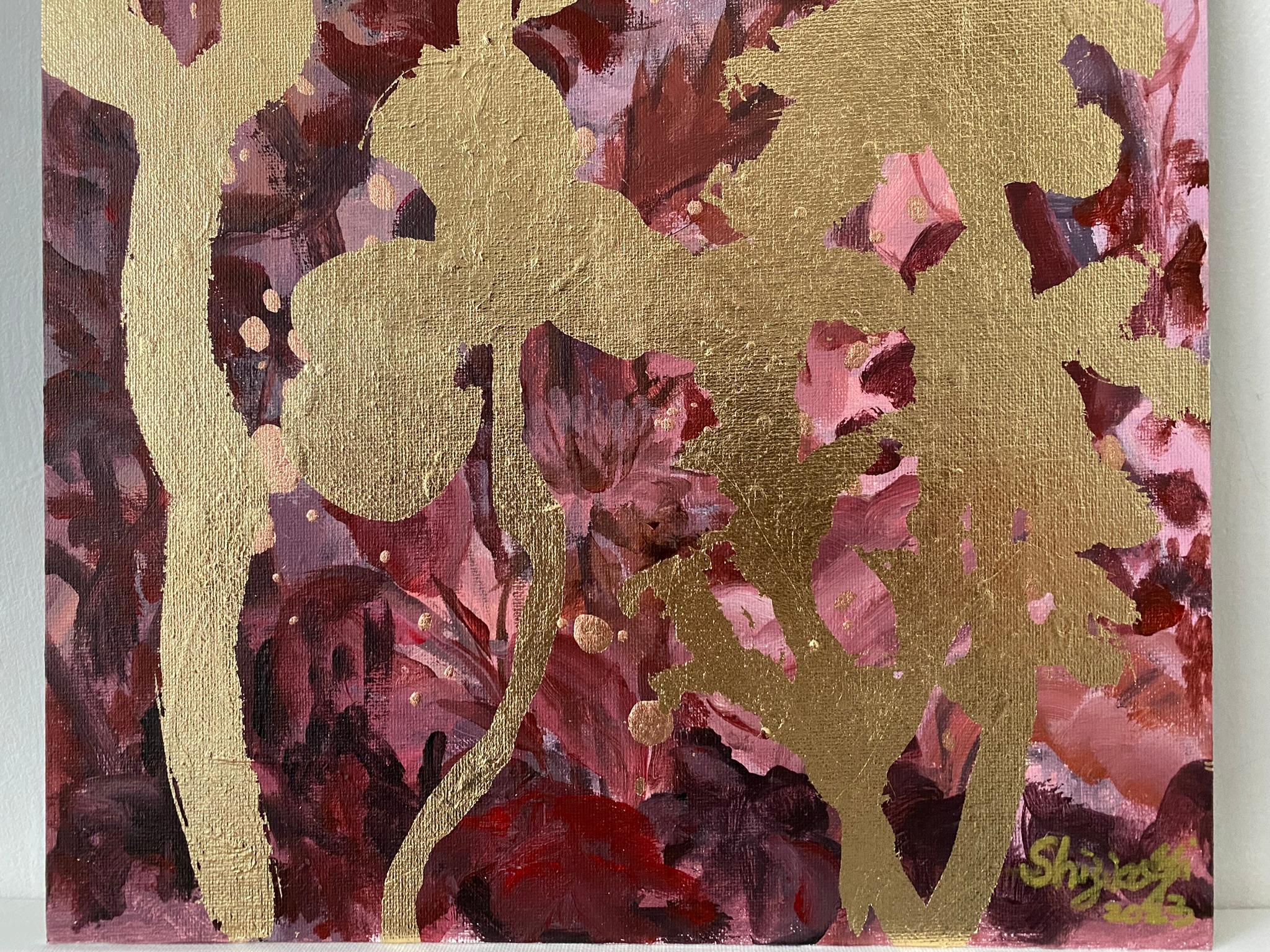 Originale-Landscape Memories V-astratto-espressione-foglia d'oro-Artista premiato nel Regno Unito 5