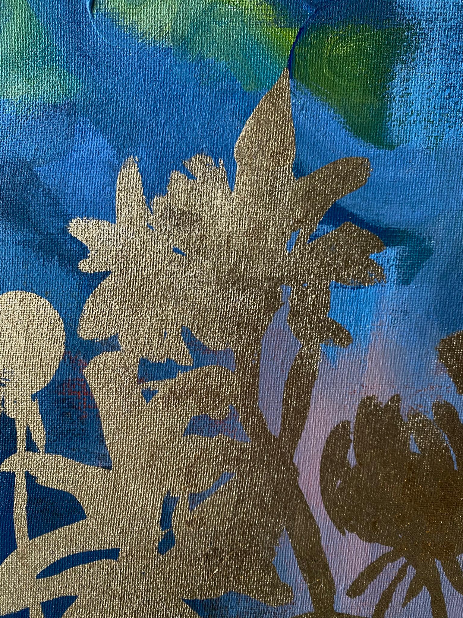 Original-Landscape Memory-British Awarded Artist-Gold Leaf, huile sur toile en vente 7